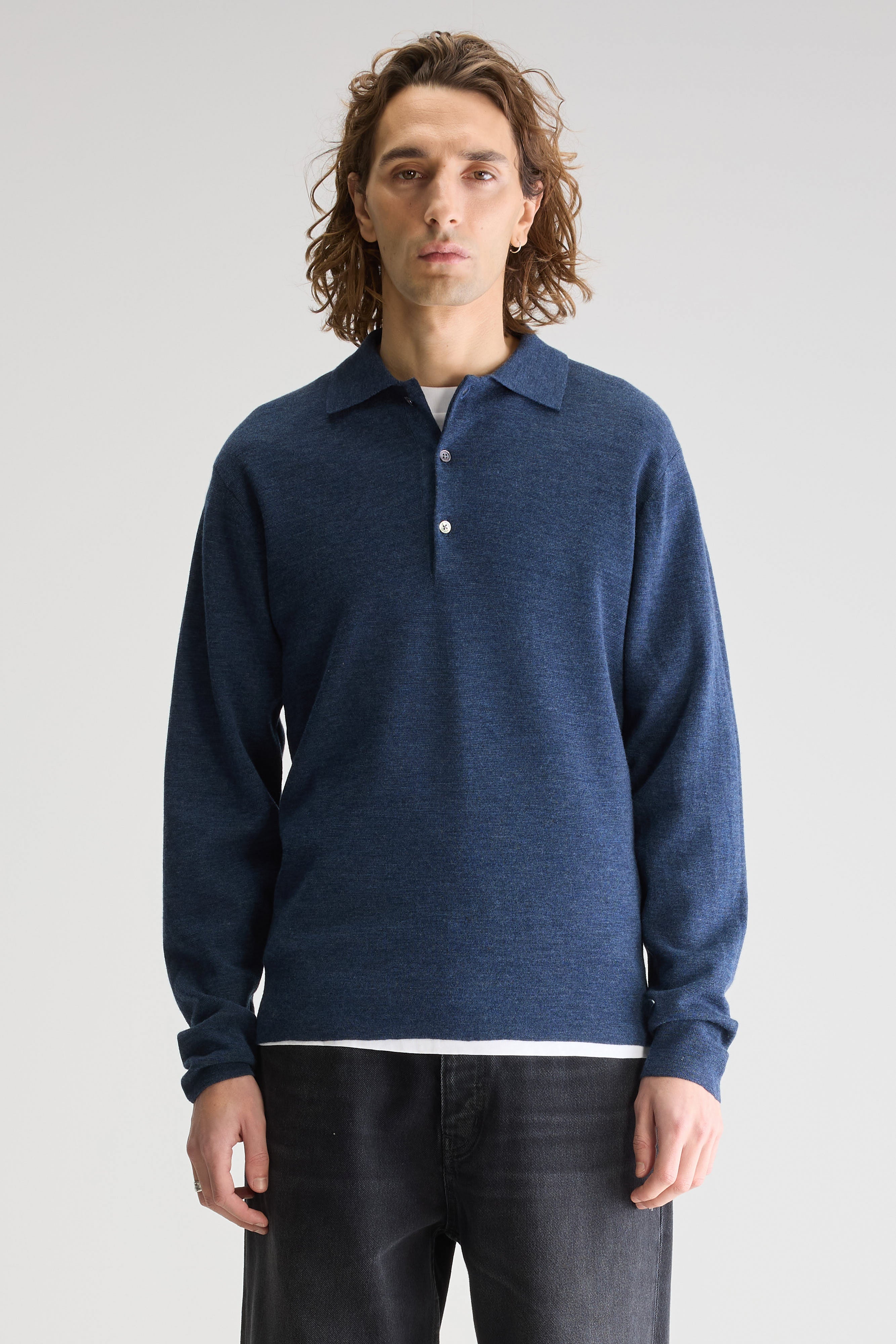 Dynay Slim Polo Sweater - Pearl grey For Men | Bellerose