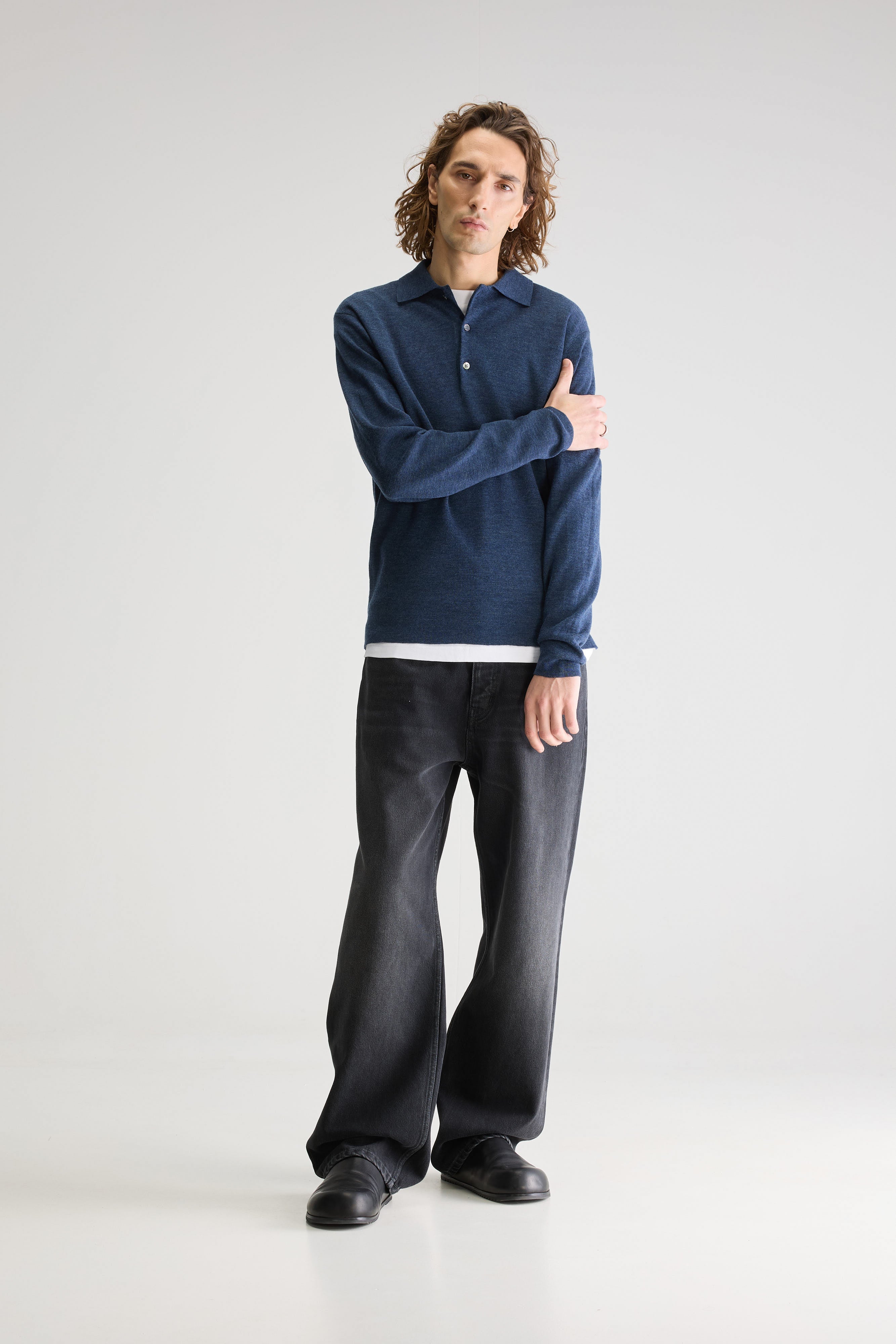 Dynay Slim Polo Sweater - Pearl grey For Men | Bellerose