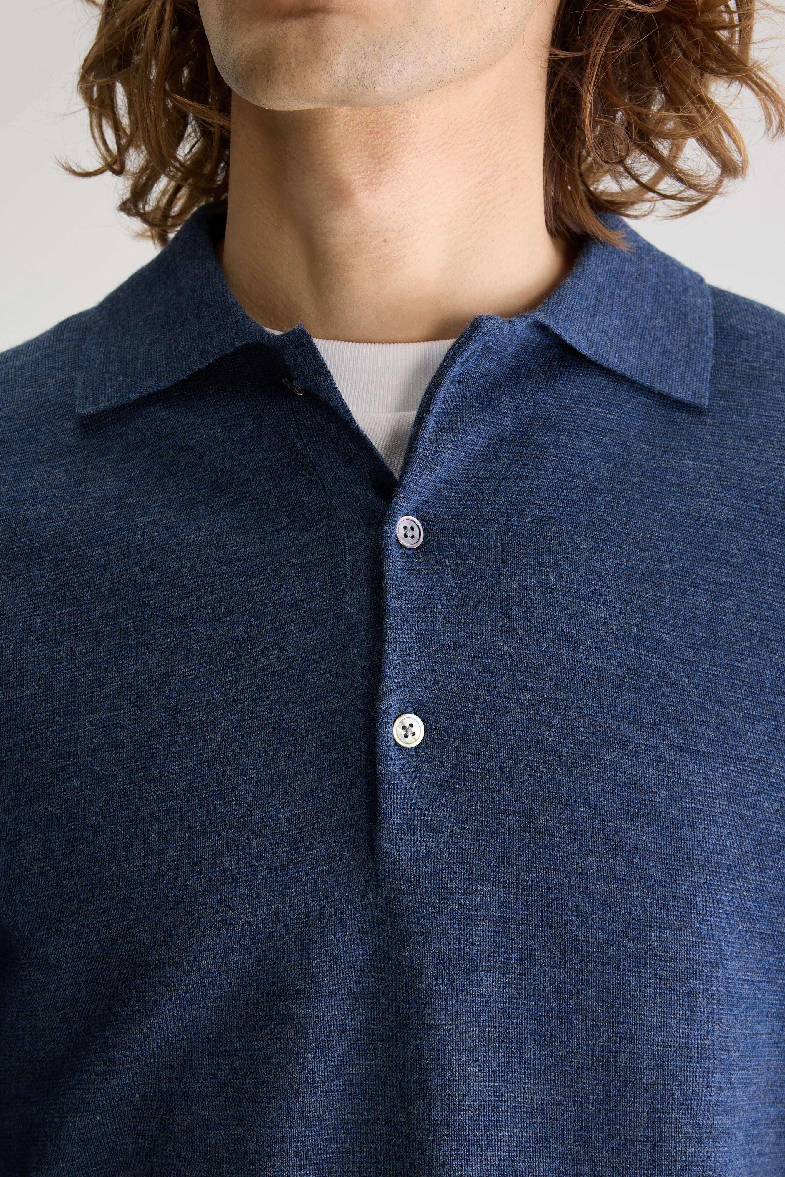 Dynay Slim Polo Sweater - Pearl grey For Men | Bellerose