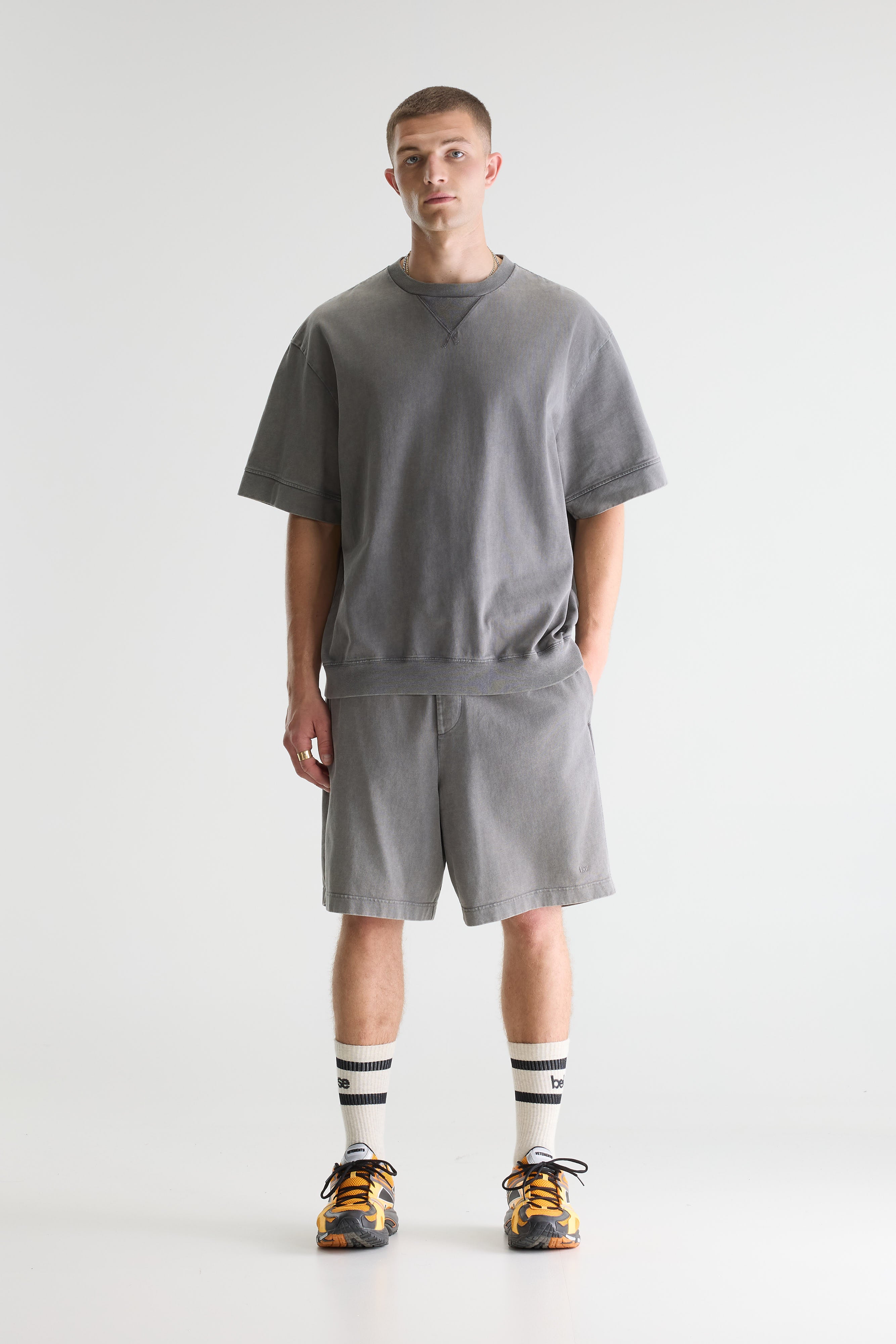 Flank Wide Shorts - Oxyd grey For Men | Bellerose