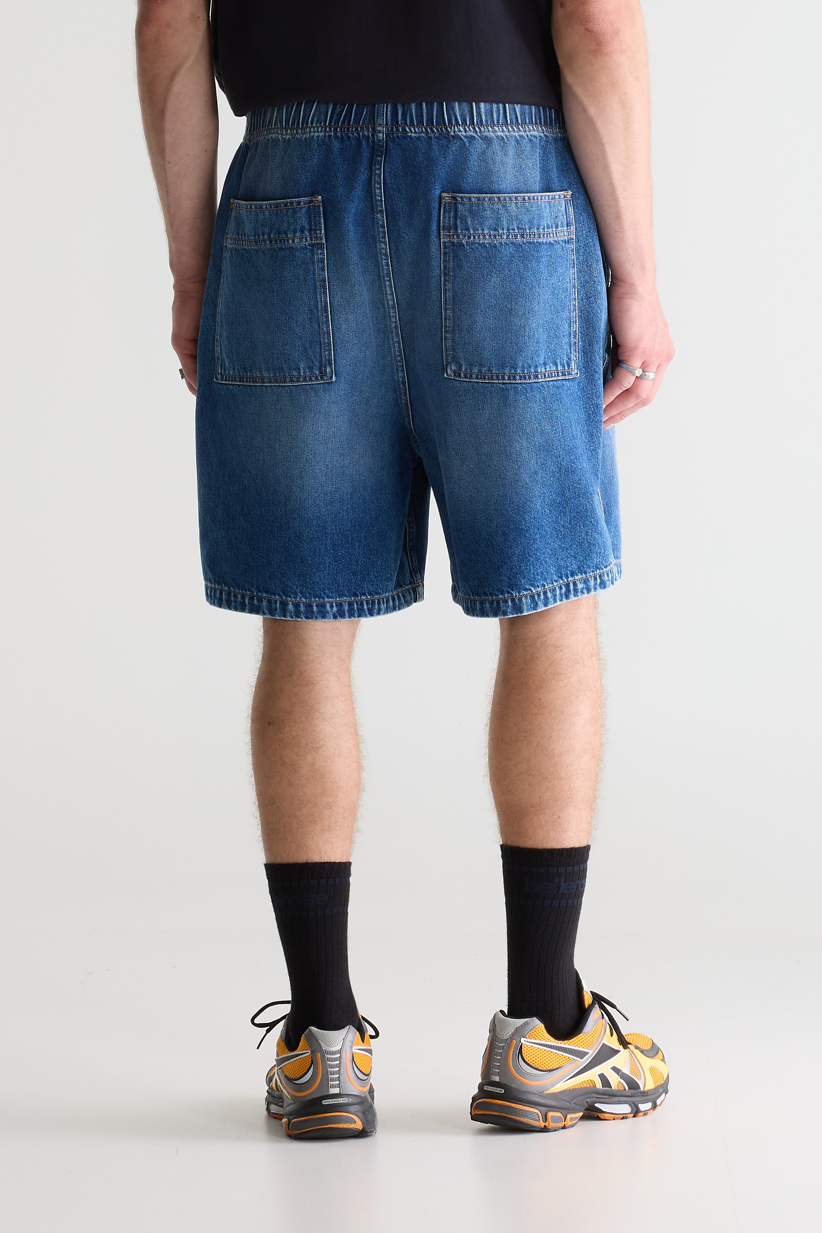 Flanky Wide Denim Shorts - Md blue marble For Men | Bellerose