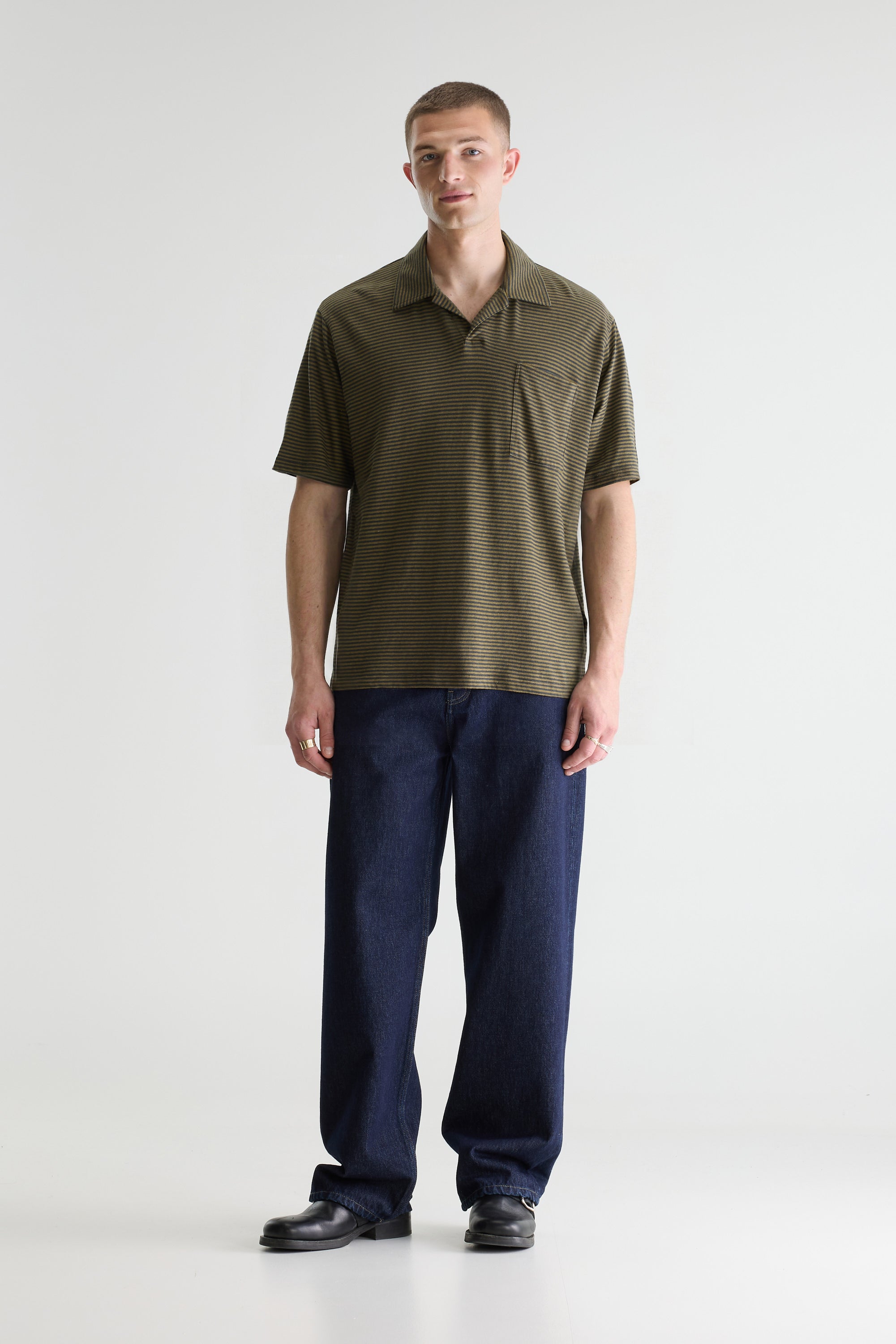 Videop Relaxed Striped Polo - Military / Pirate For Men | Bellerose
