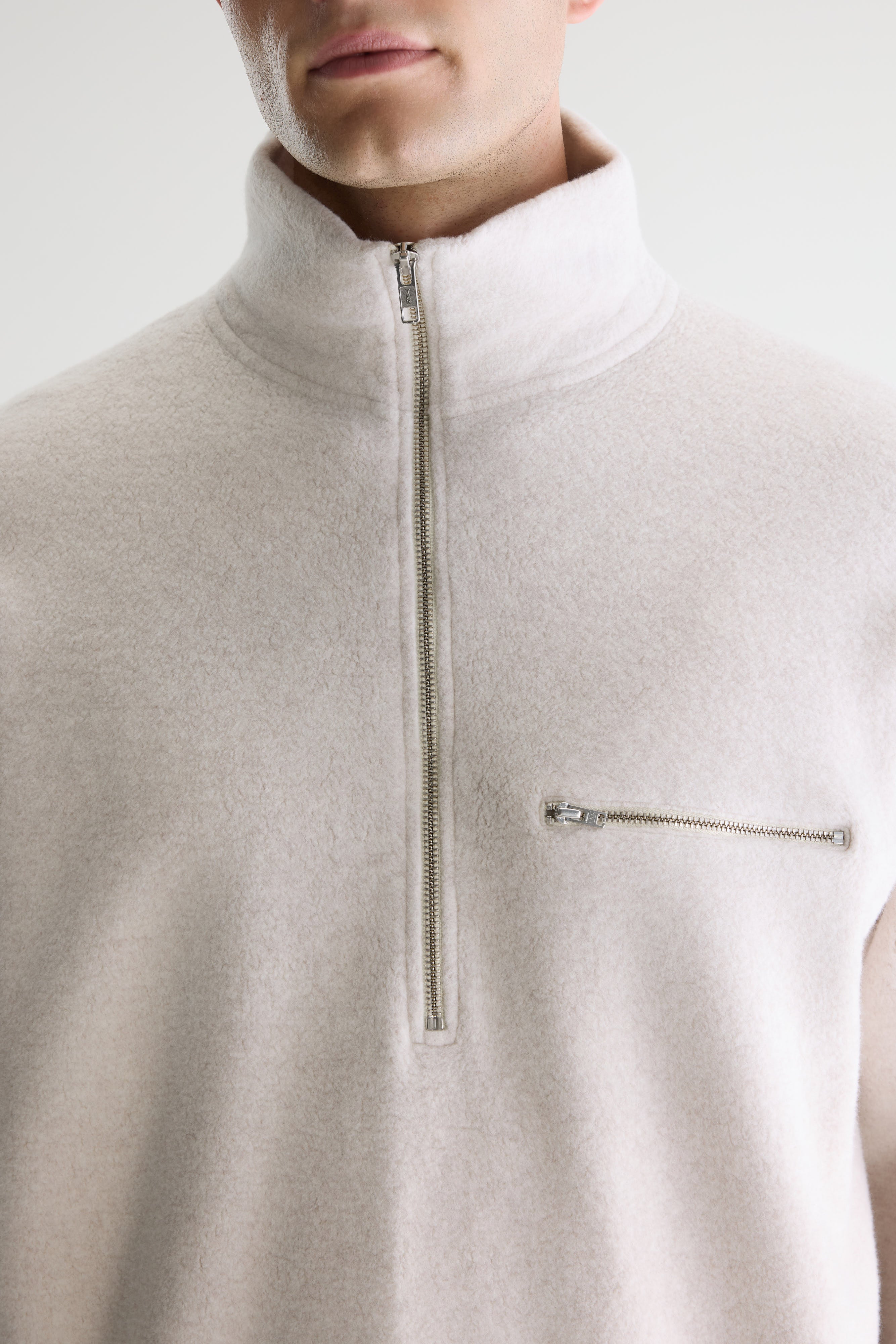 Maber Zipped-collar Sweatshirt - Calcaire For Men | Bellerose