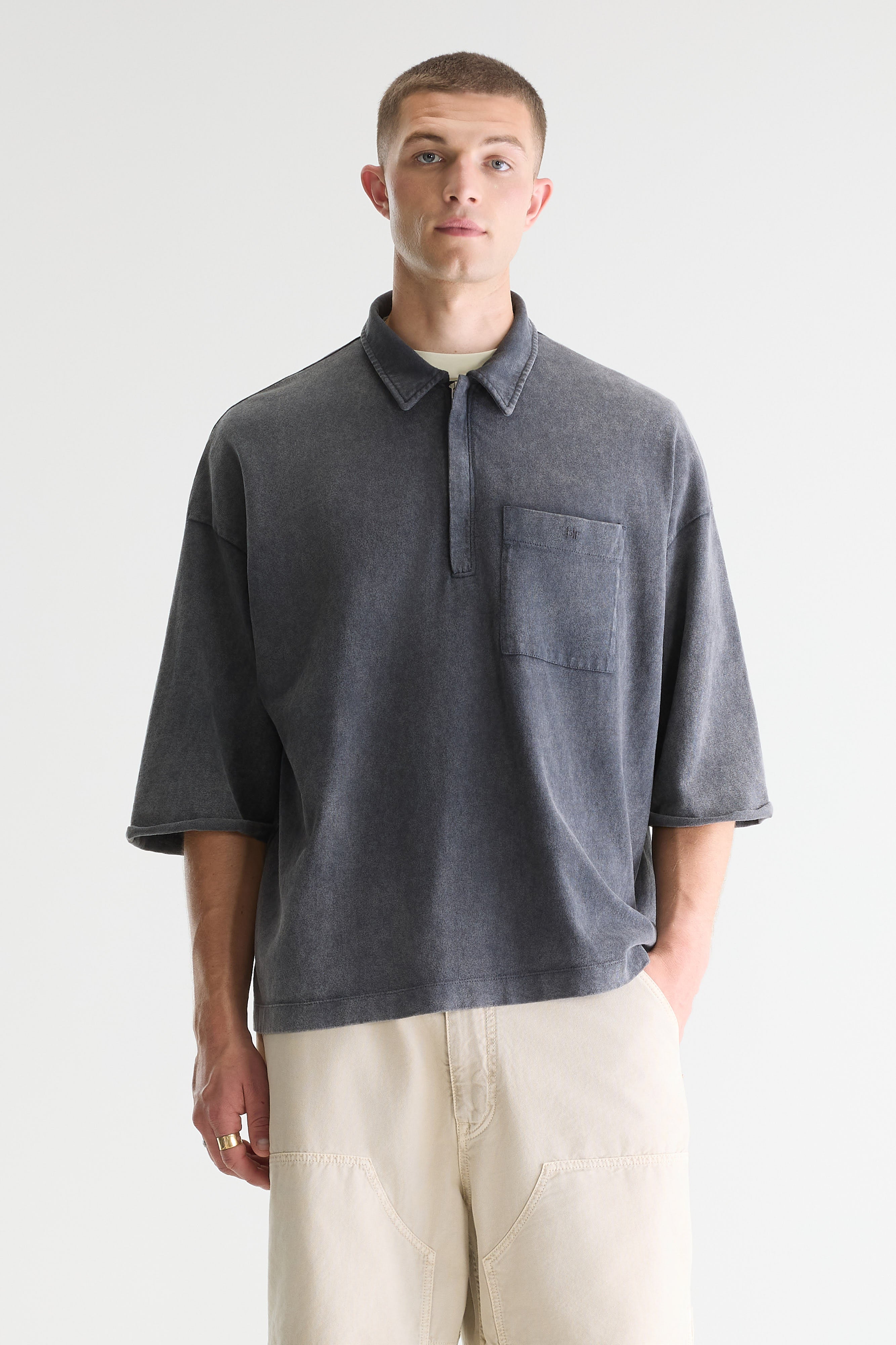 Felly Zipped Polo - Black blue For Men | Bellerose