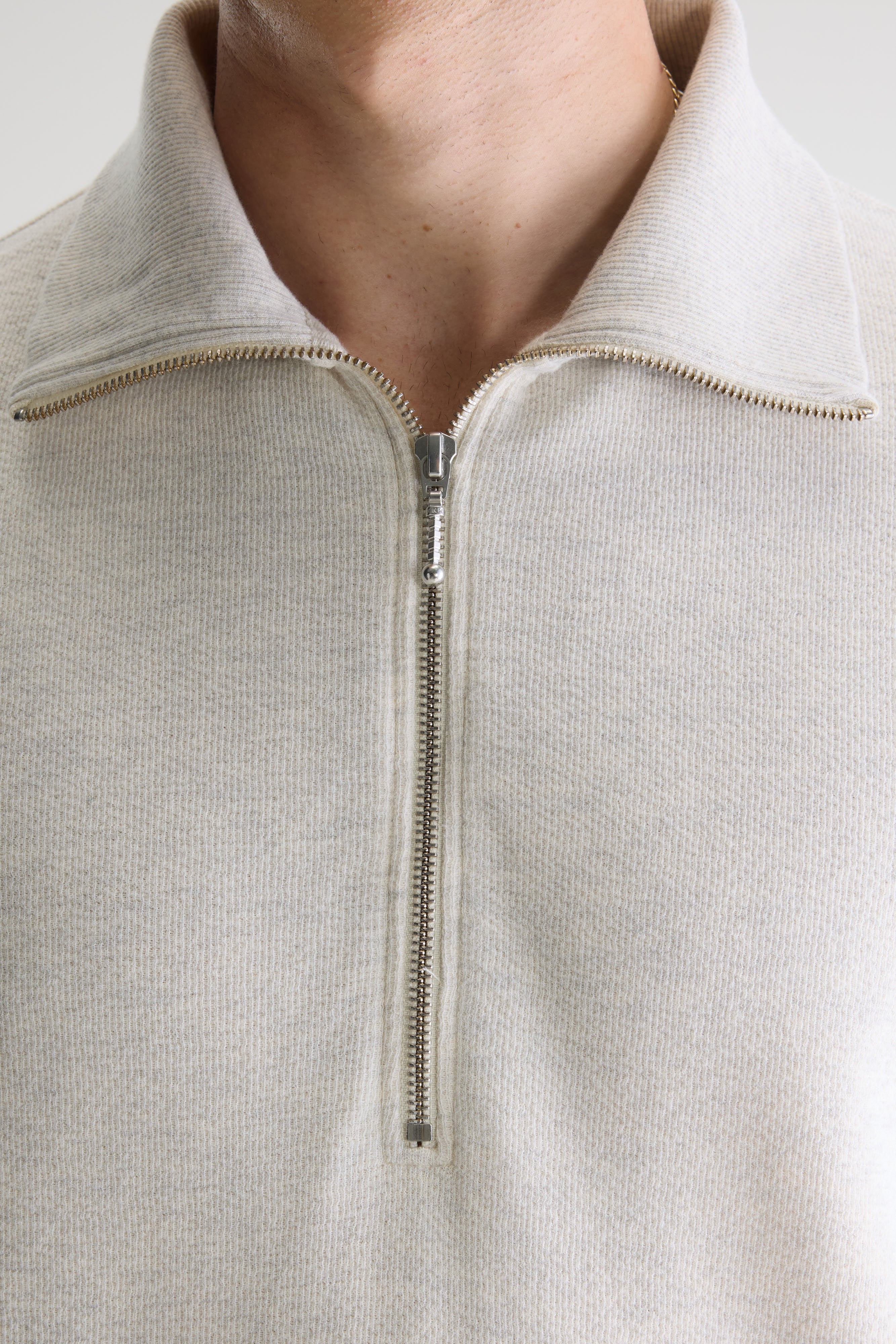 Silas Zipped Polo - Oyster For Men | Bellerose