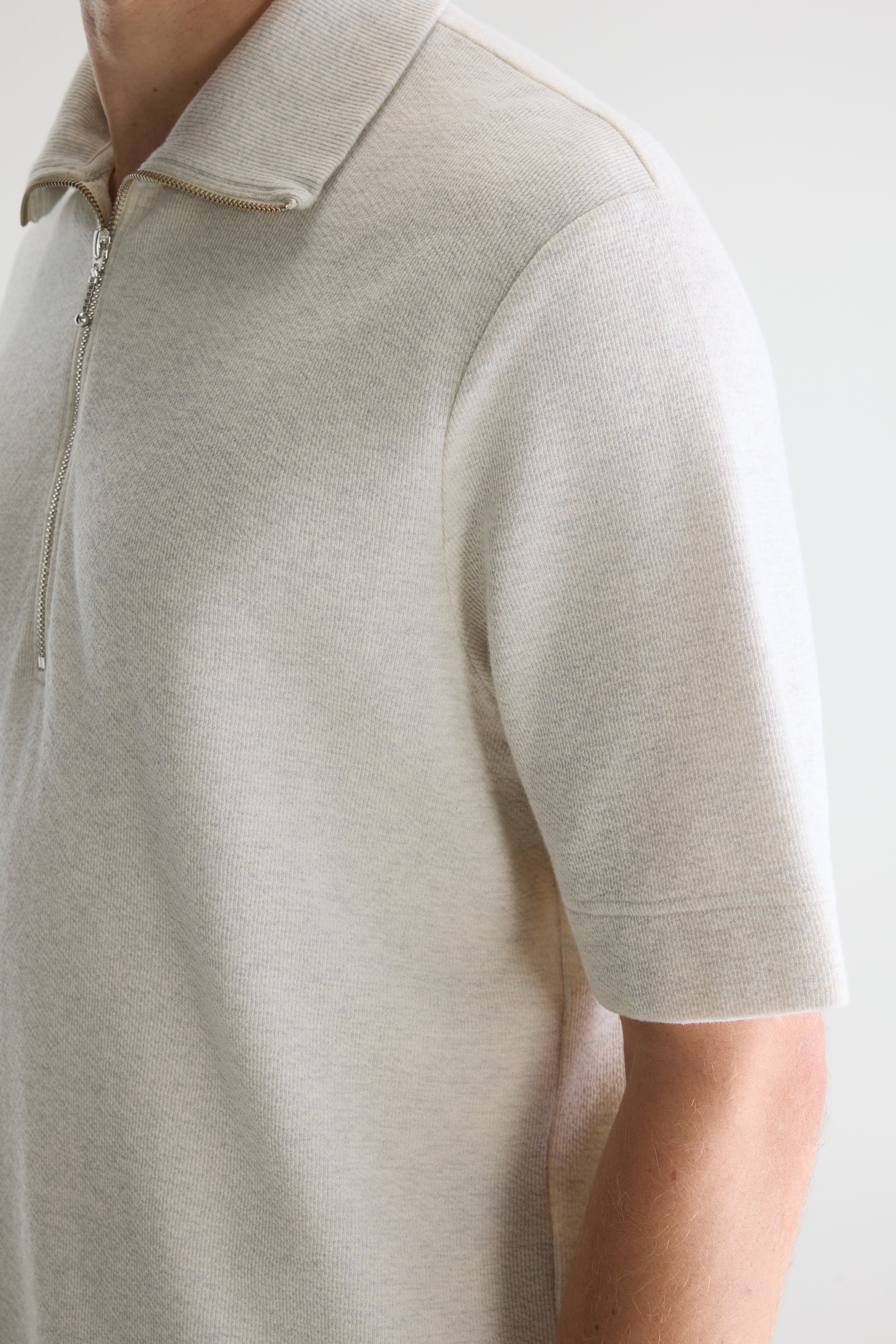 Silas zipped polo  (261 / M / OYSTER)
