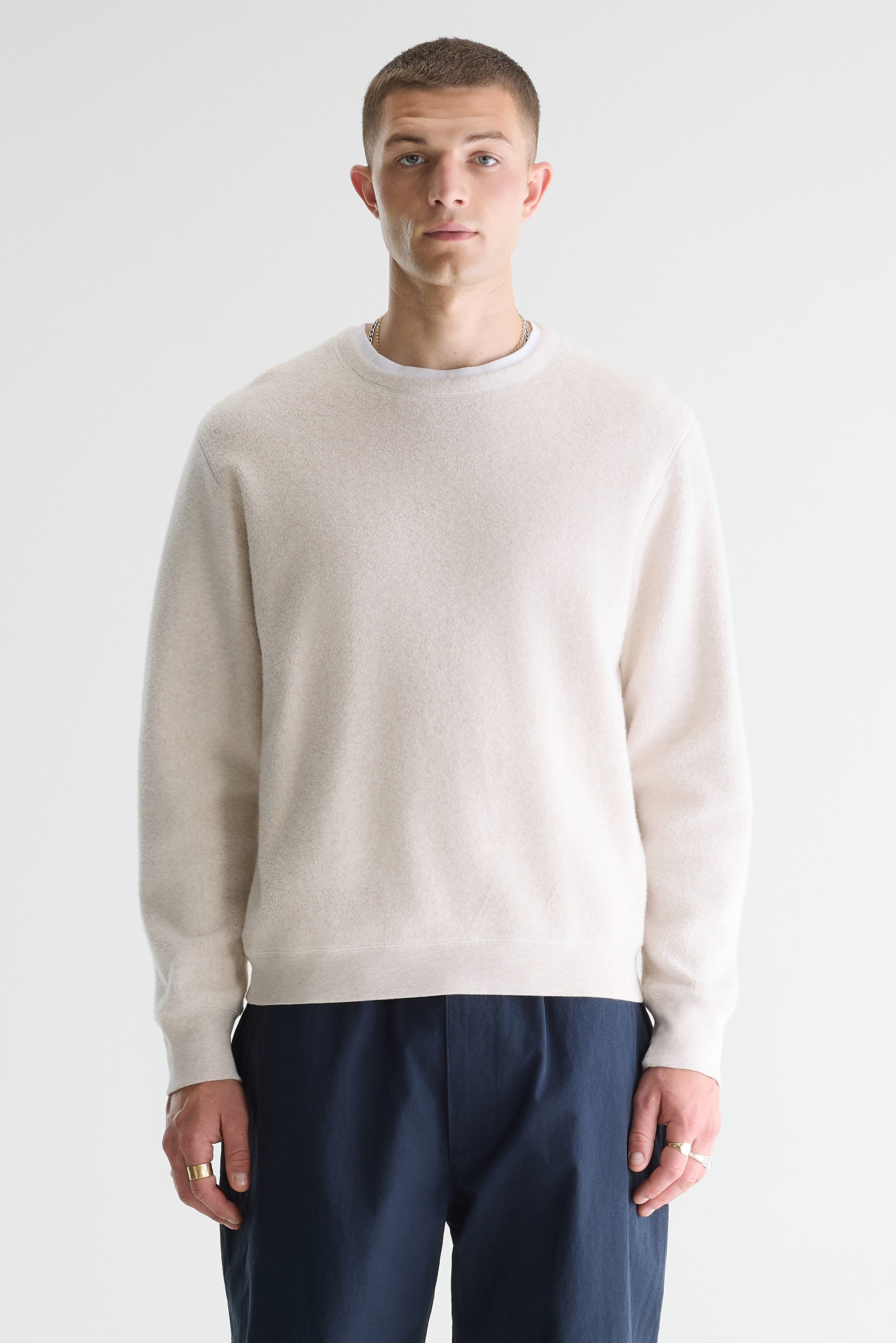 Matt Crewneck Sweatshirt - Calcaire For Men | Bellerose