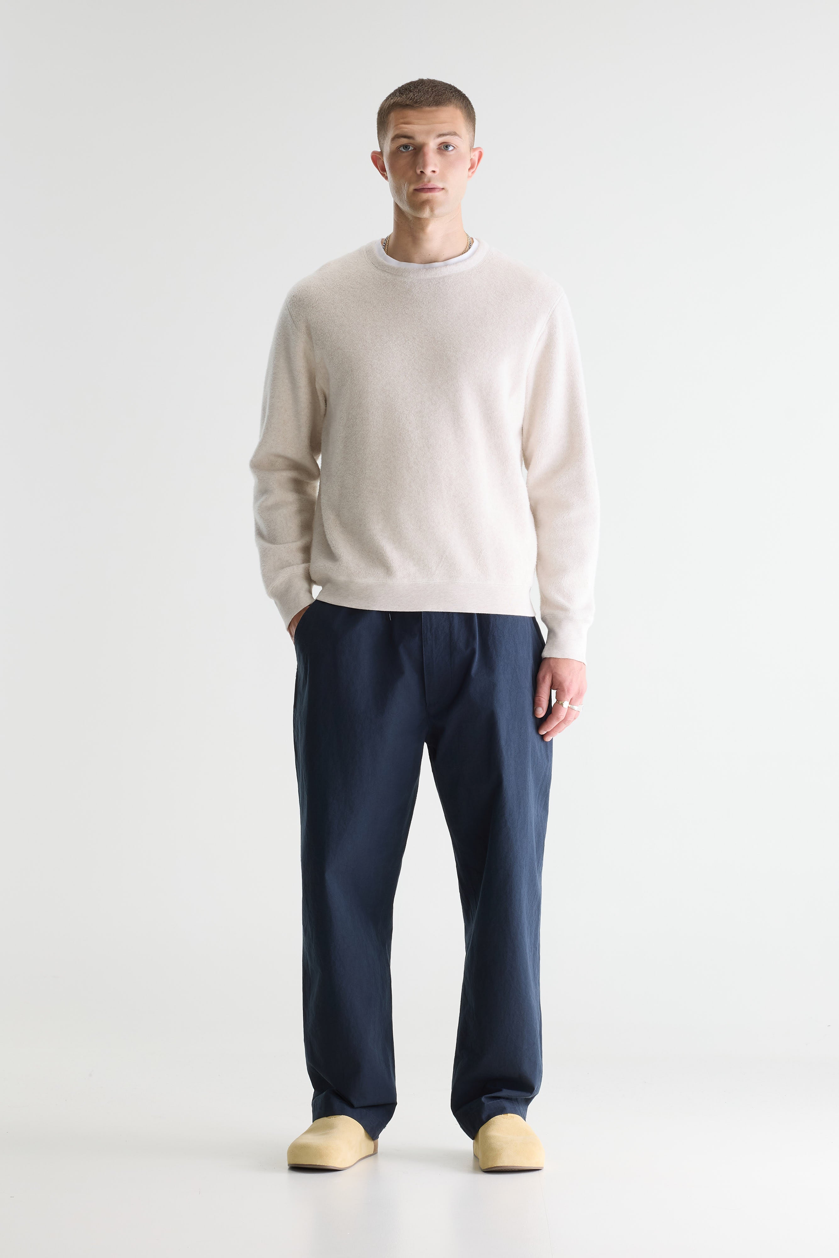 Matt Crewneck Sweatshirt - Calcaire For Men | Bellerose