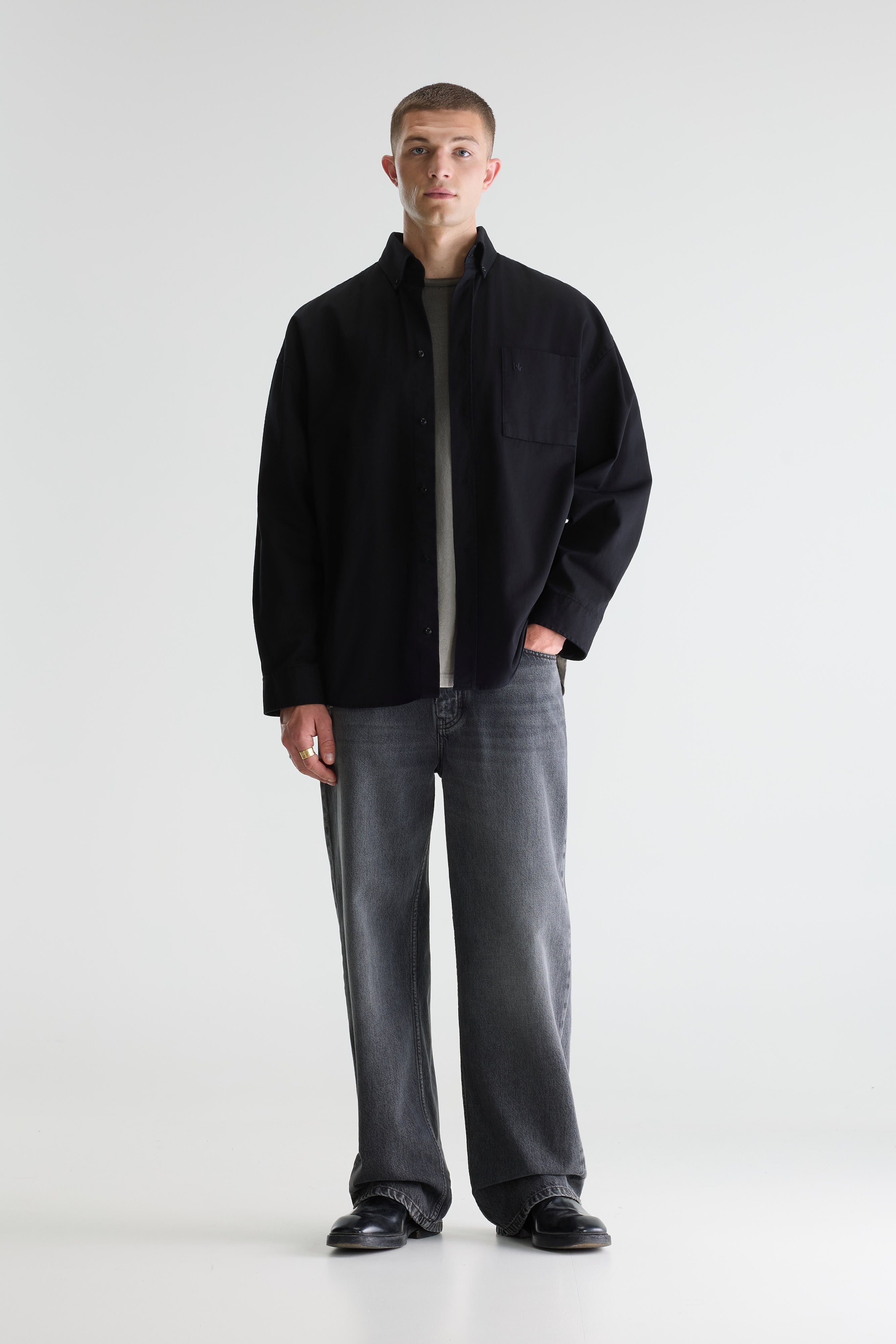 Ficus Heavyweight Shirt - Black For Men | Bellerose