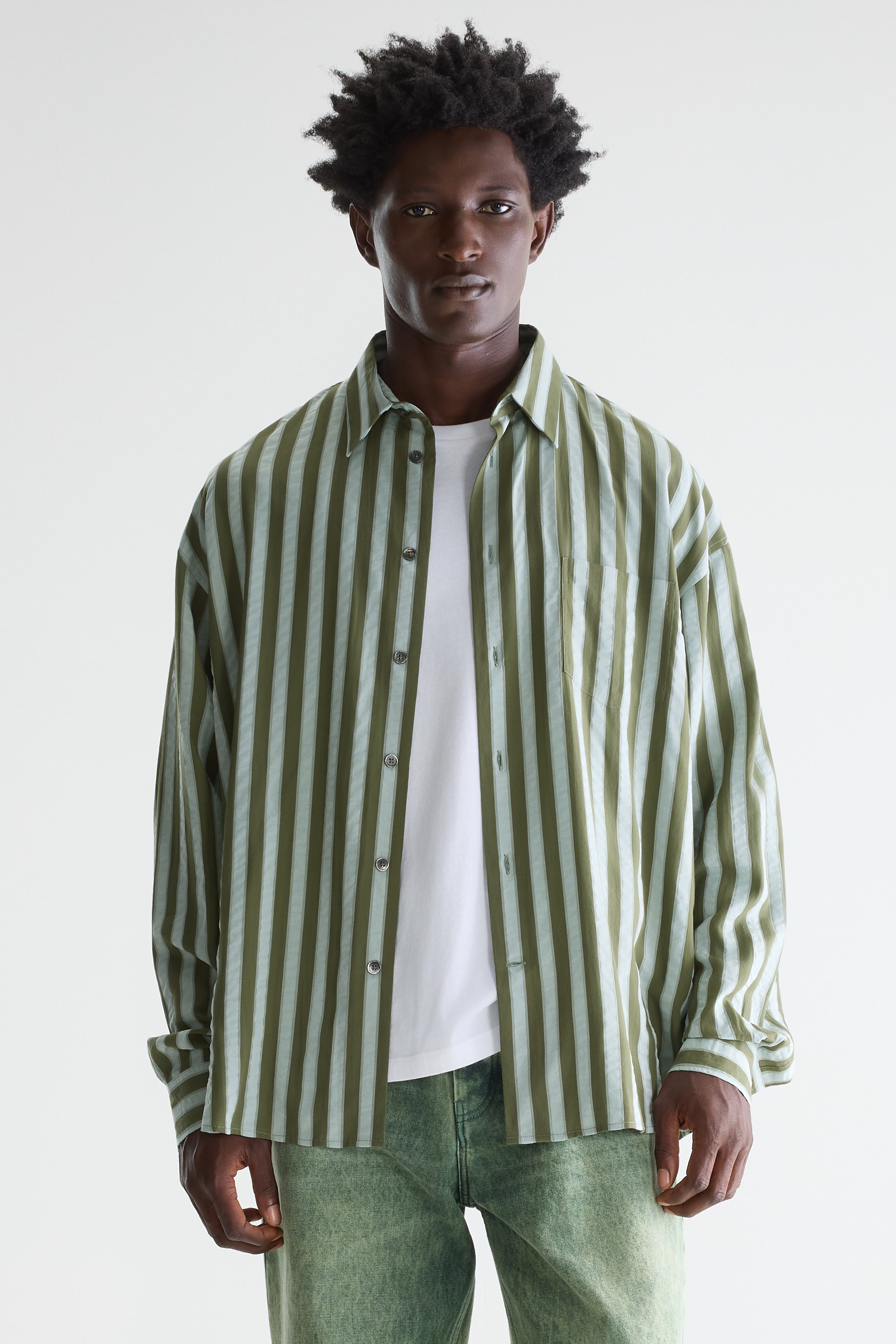 Jops Relaxed Shirt - Lichen / Mist green / Mousse For Men | Bellerose