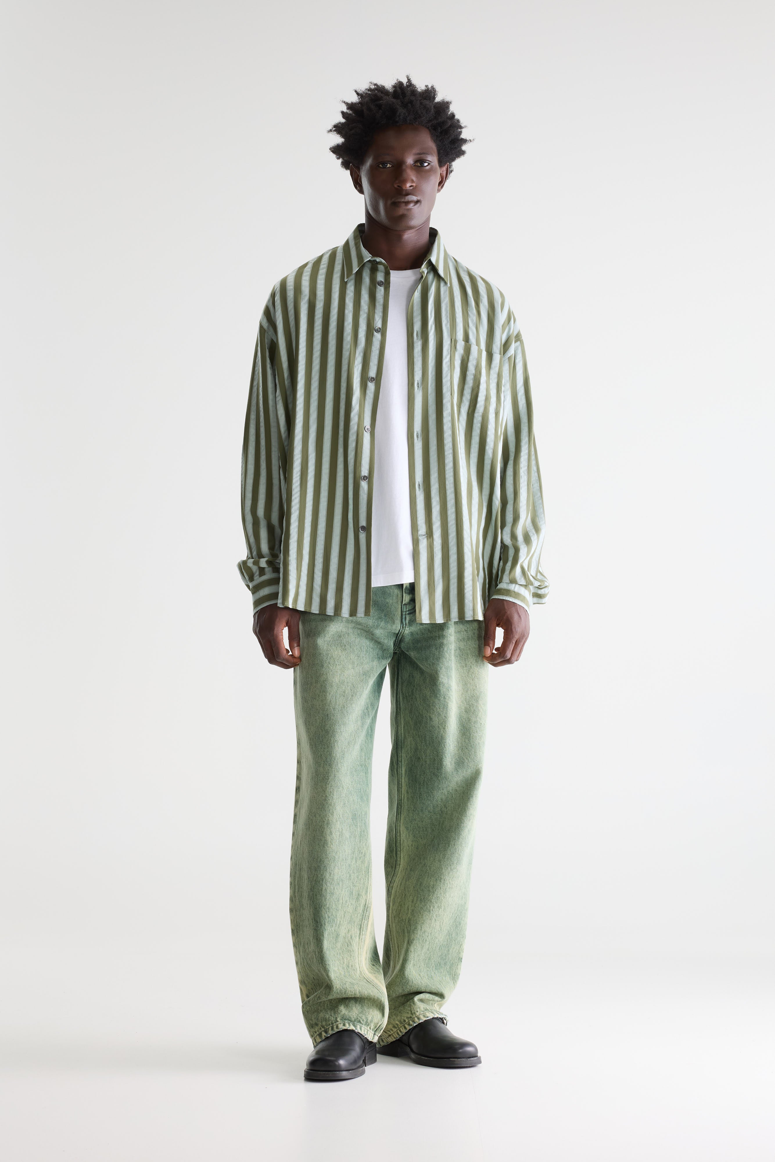 Jops Relaxed Shirt - Lichen / Mist green / Mousse For Men | Bellerose