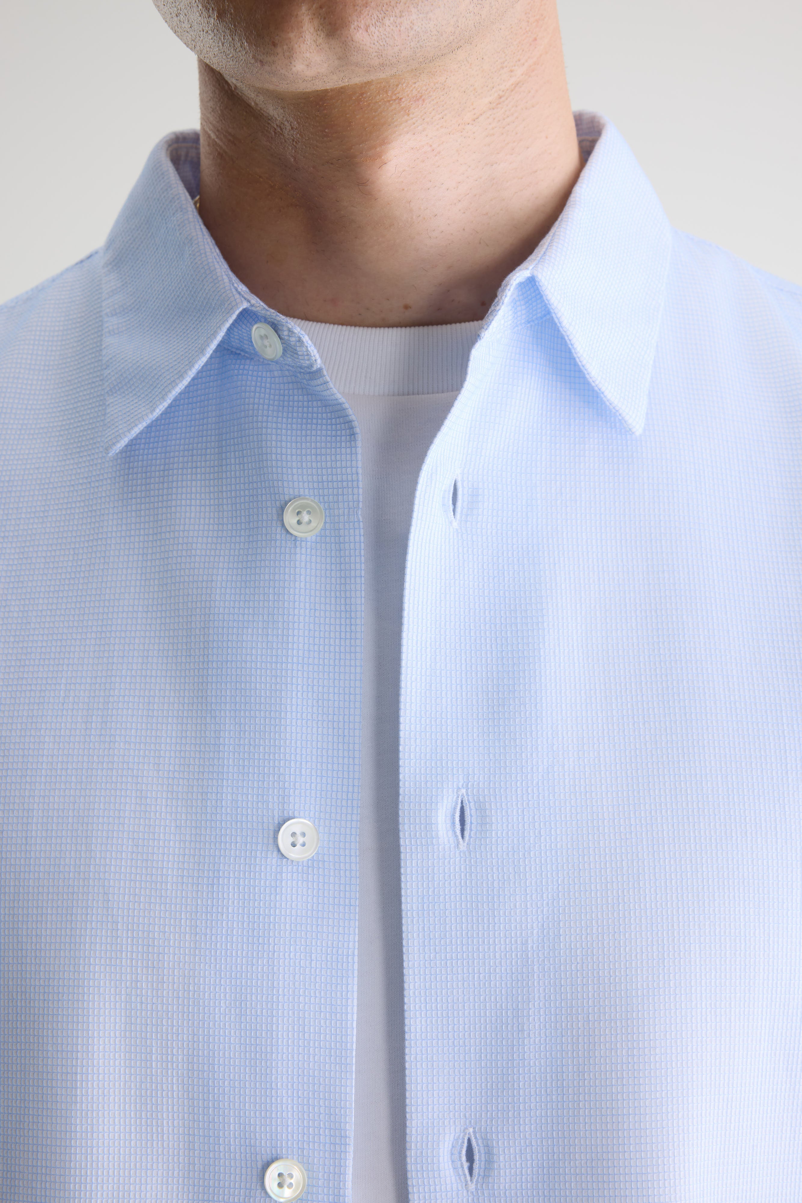 Flip Micro-checked Shirt - Sky / White For Men | Bellerose