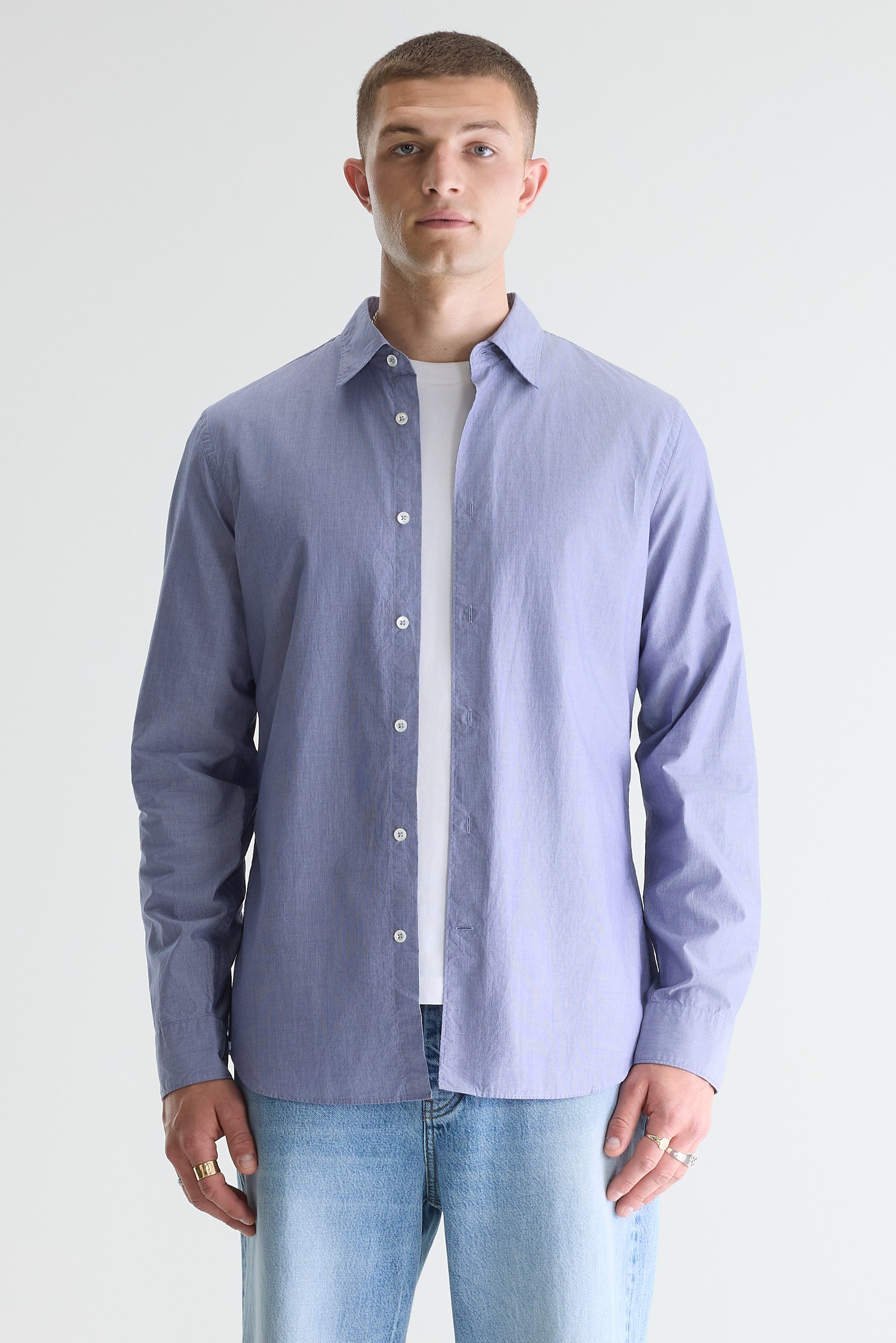 Gabe Slim Shirt - White / Worker For Men | Bellerose