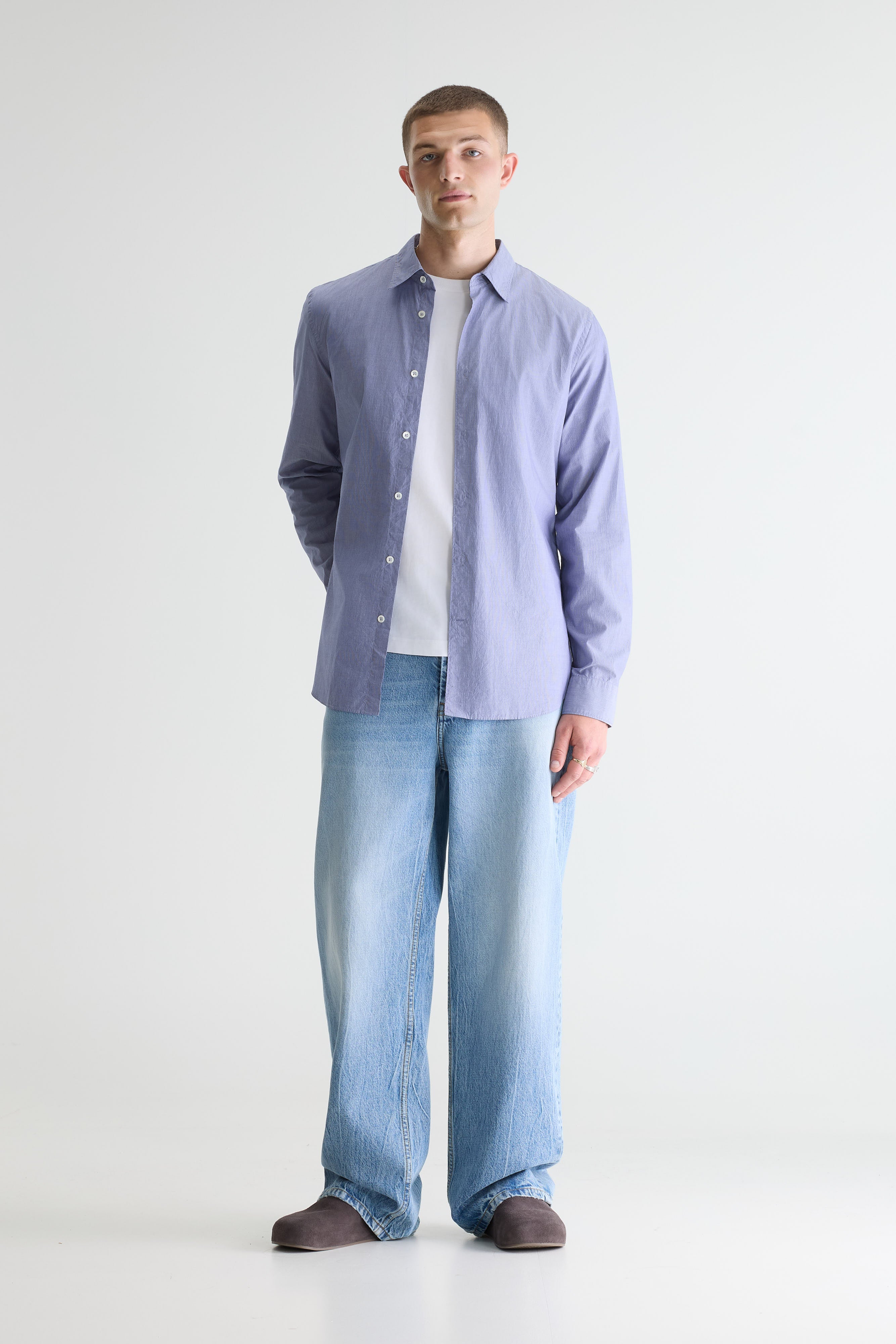 Gabe Slim Shirt - White / Worker For Men | Bellerose