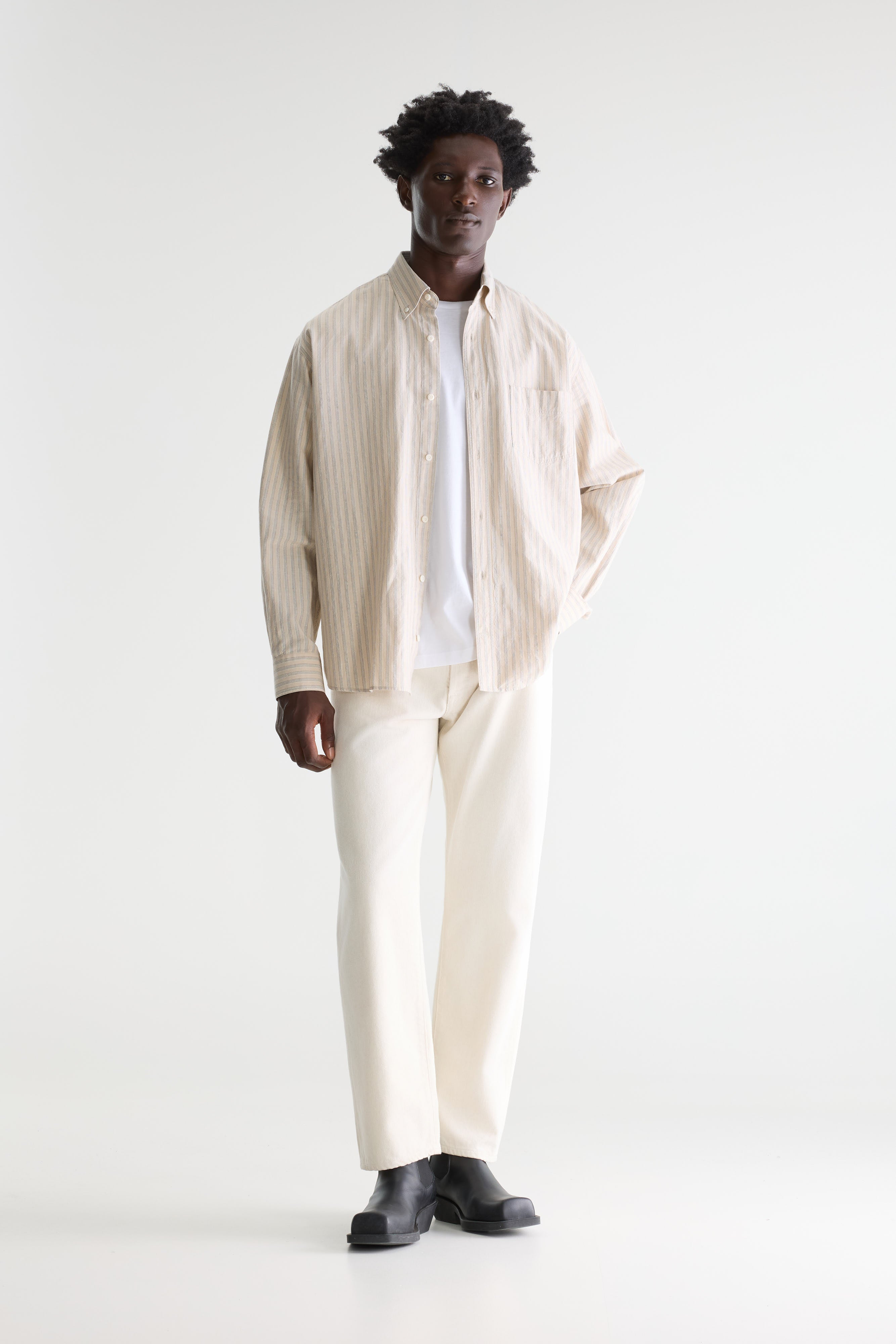 Lighto Striped Shirt - Chardon / White / Worker For Men | Bellerose