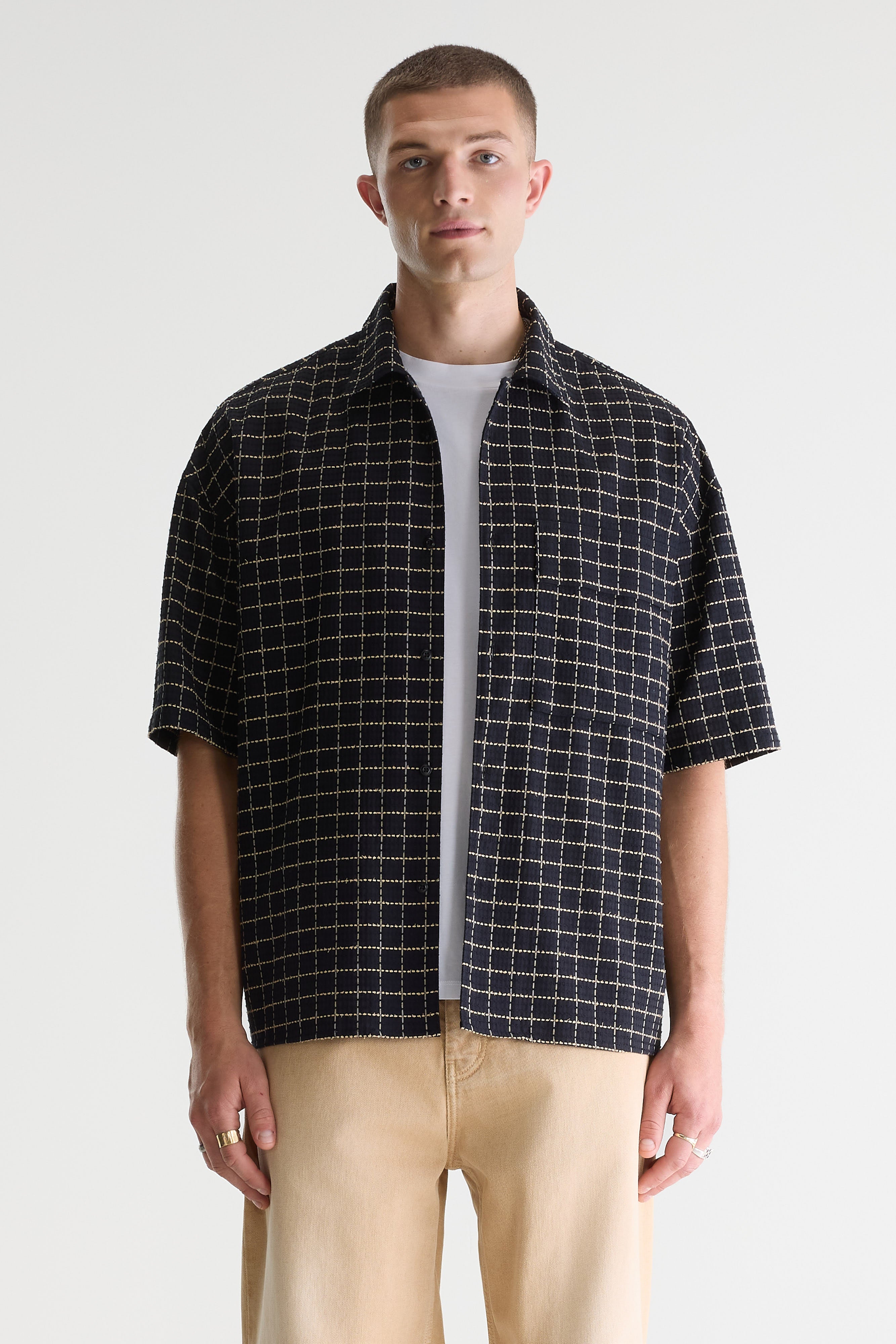 Prime Short-sleeve Shirt - Black / Ivory For Men | Bellerose
