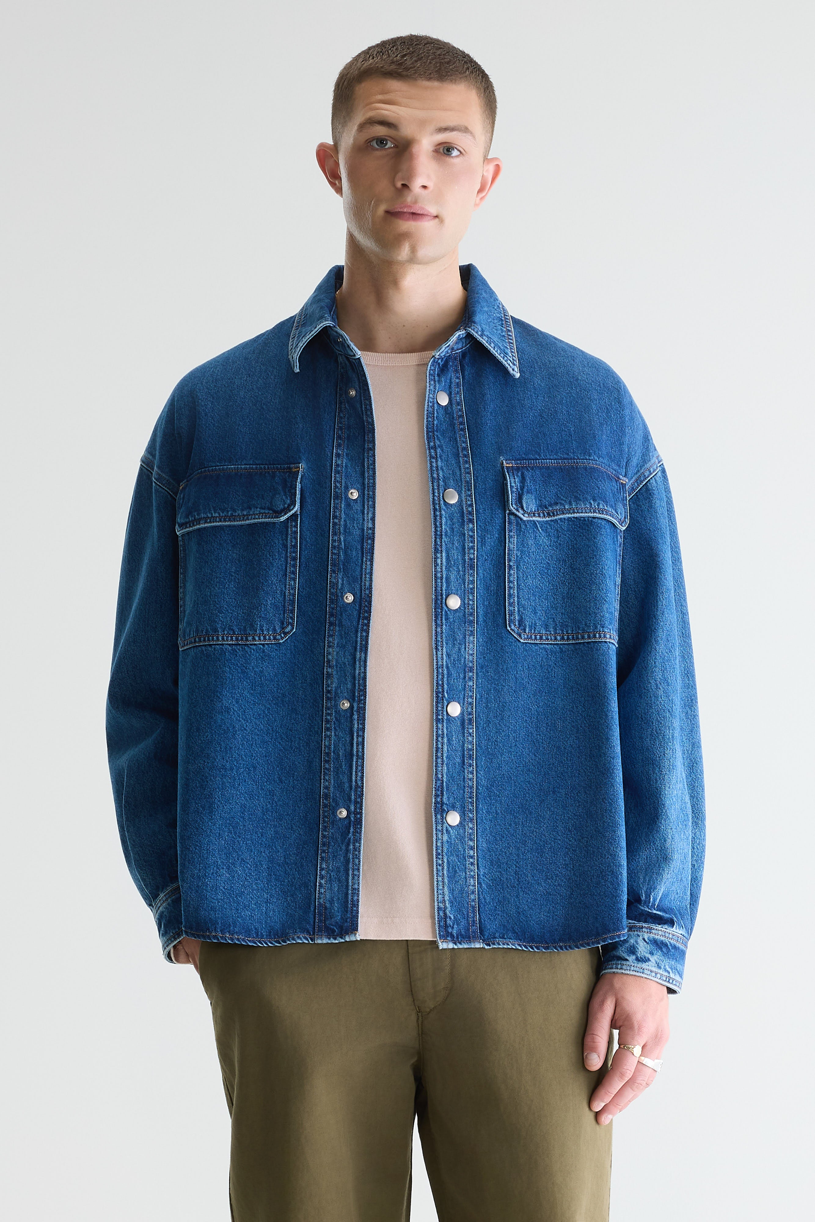 Poach Denim Overshirt - Md blue marble For Men | Bellerose