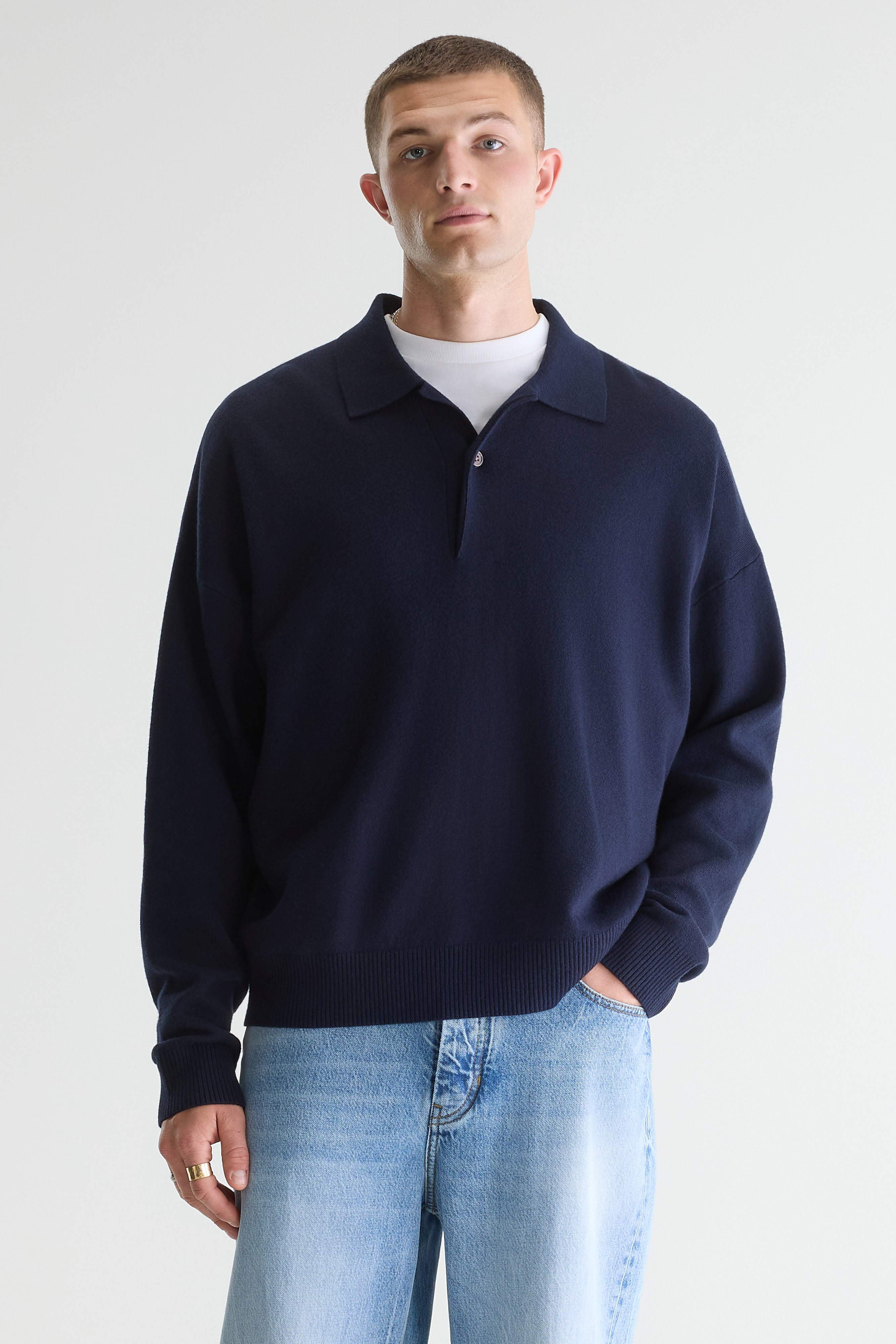 Geobo Polo Neck Sweater - Navy / Parker For Men | Bellerose