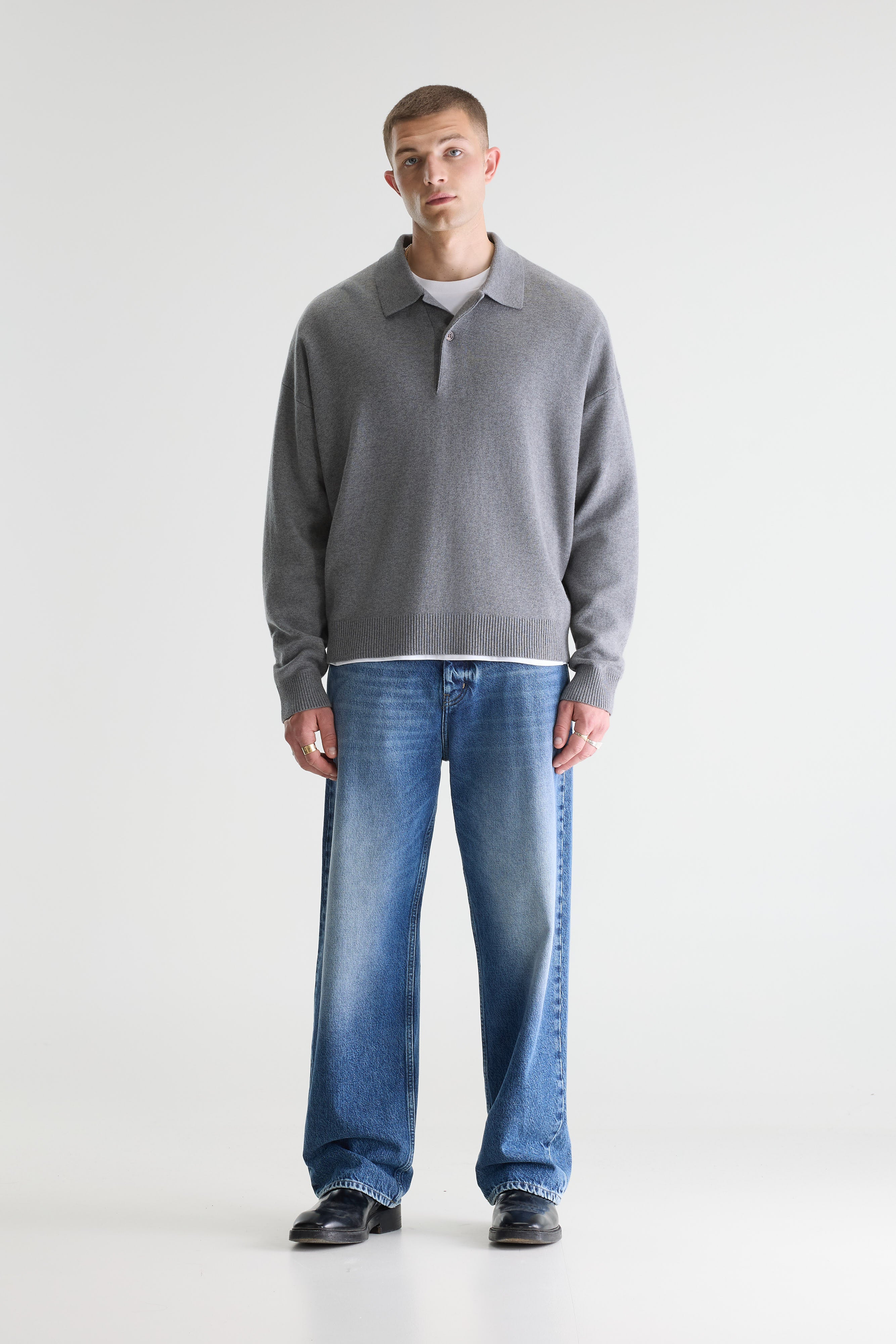 Geobo Polo Neck Sweater - Mid grey / Oyster Für Men | Bellerose