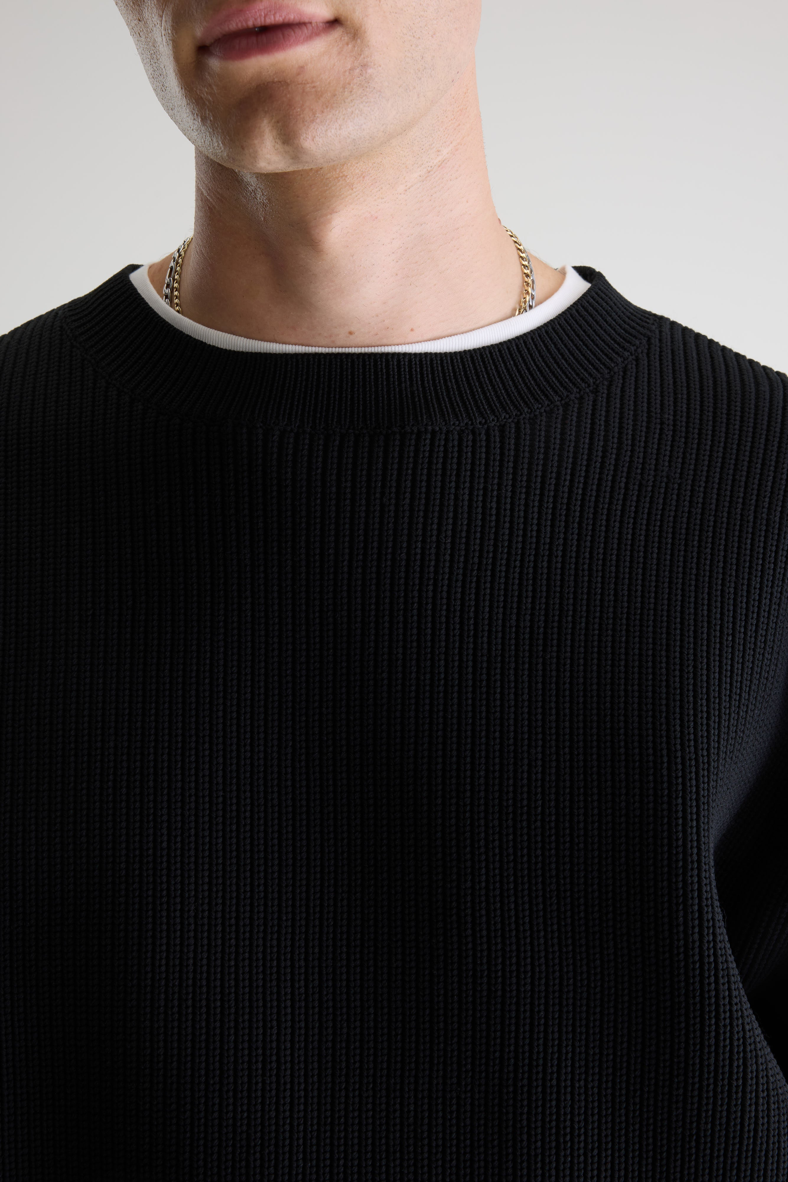 Alyes Structured Sweater - Black Für Men | Bellerose