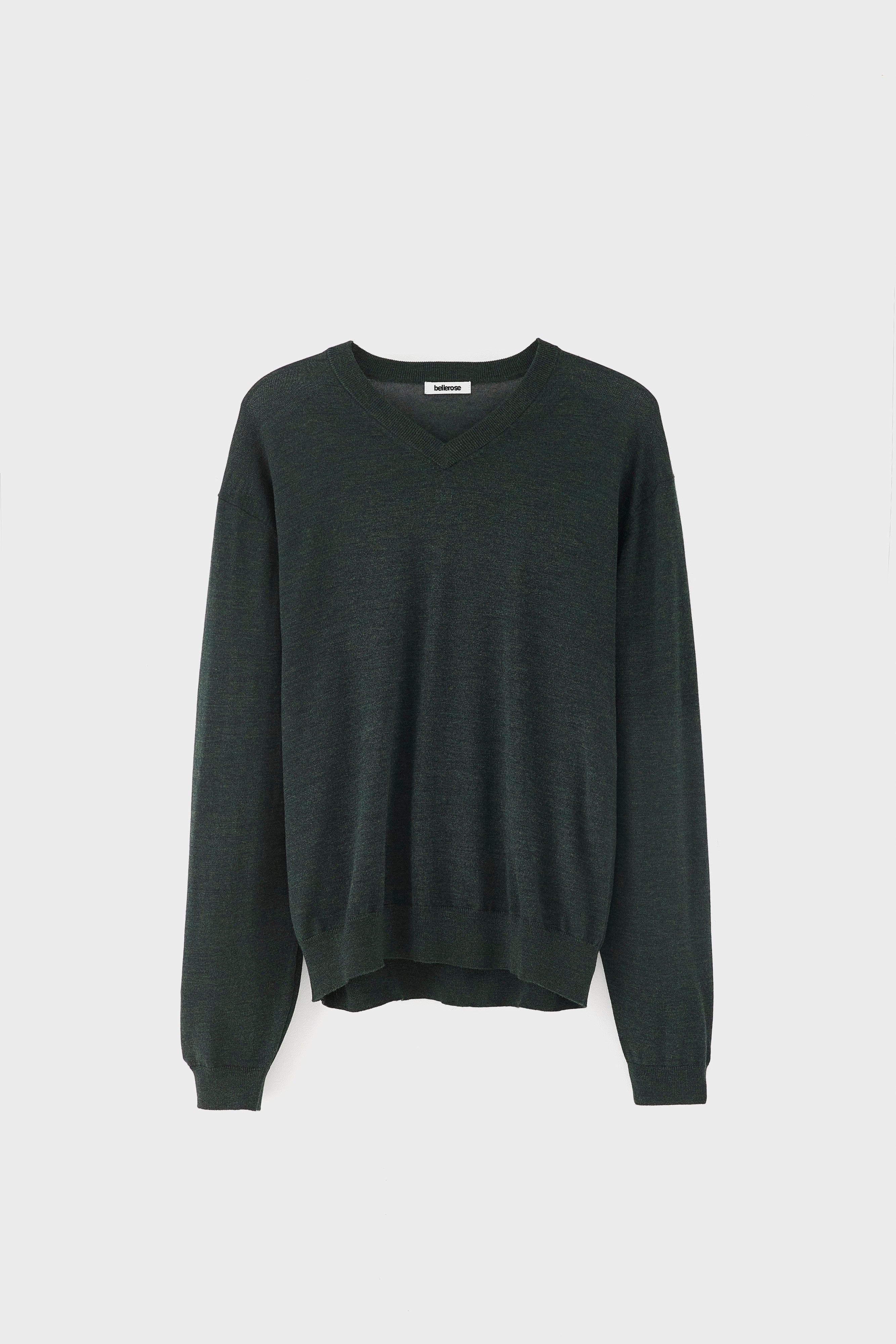 Dilwy v-neck sweater (261 / M / DARK OLIVE)
