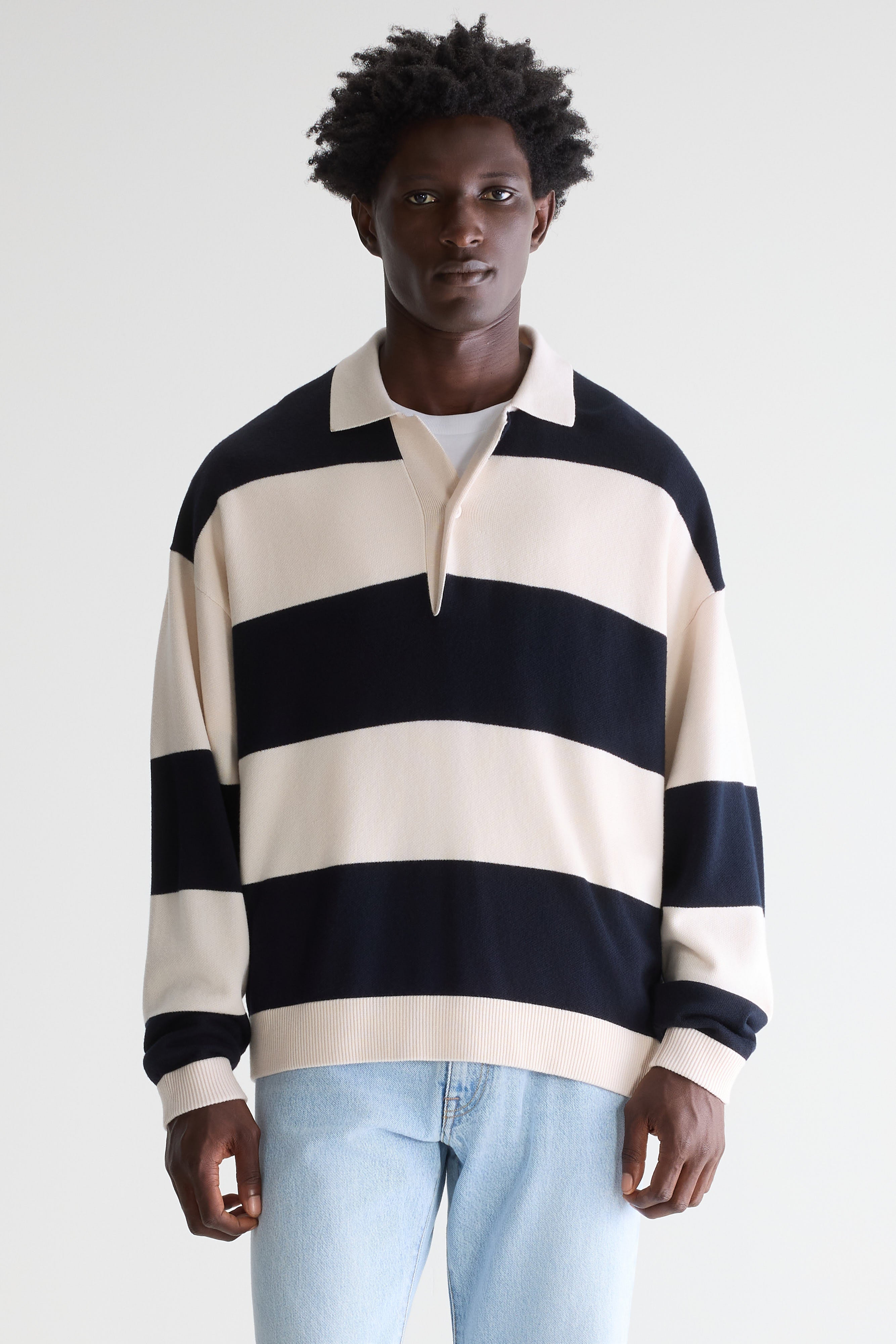 Siaze Striped Polo - Navy / Wan For Men | Bellerose