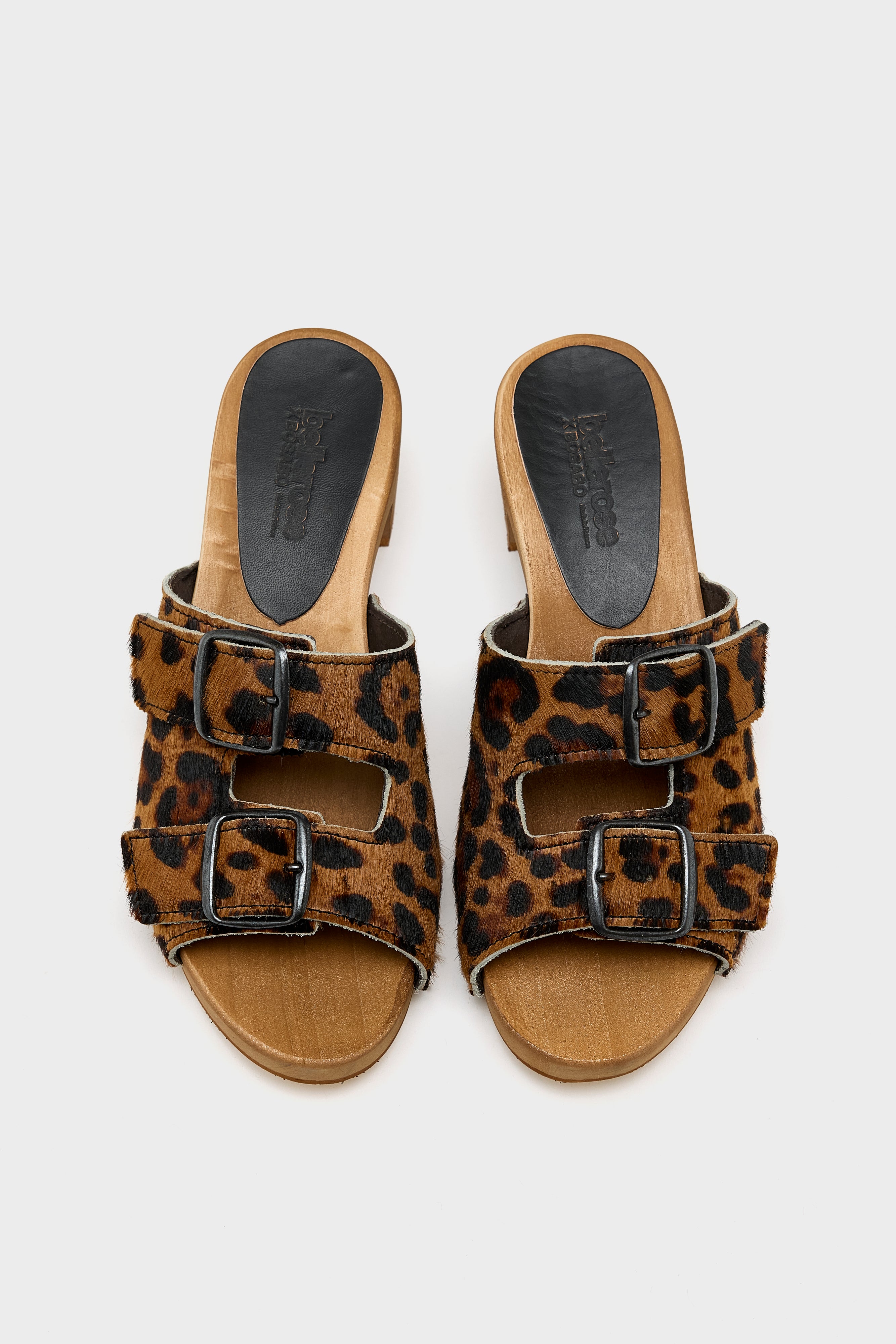 Guepard Leather Heel Sandals (251 / W / BROWN)