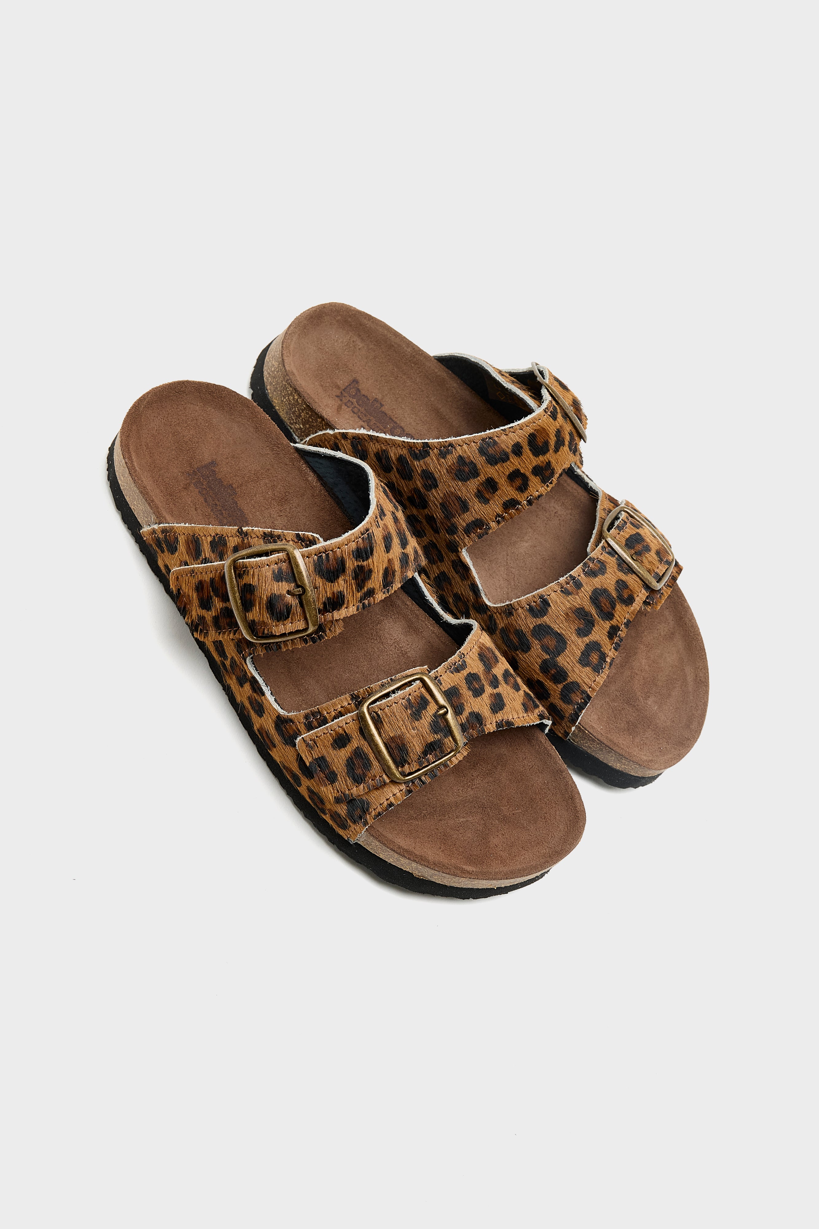 Leopard Ponyhair Sandals  (261 / W / BROWN)