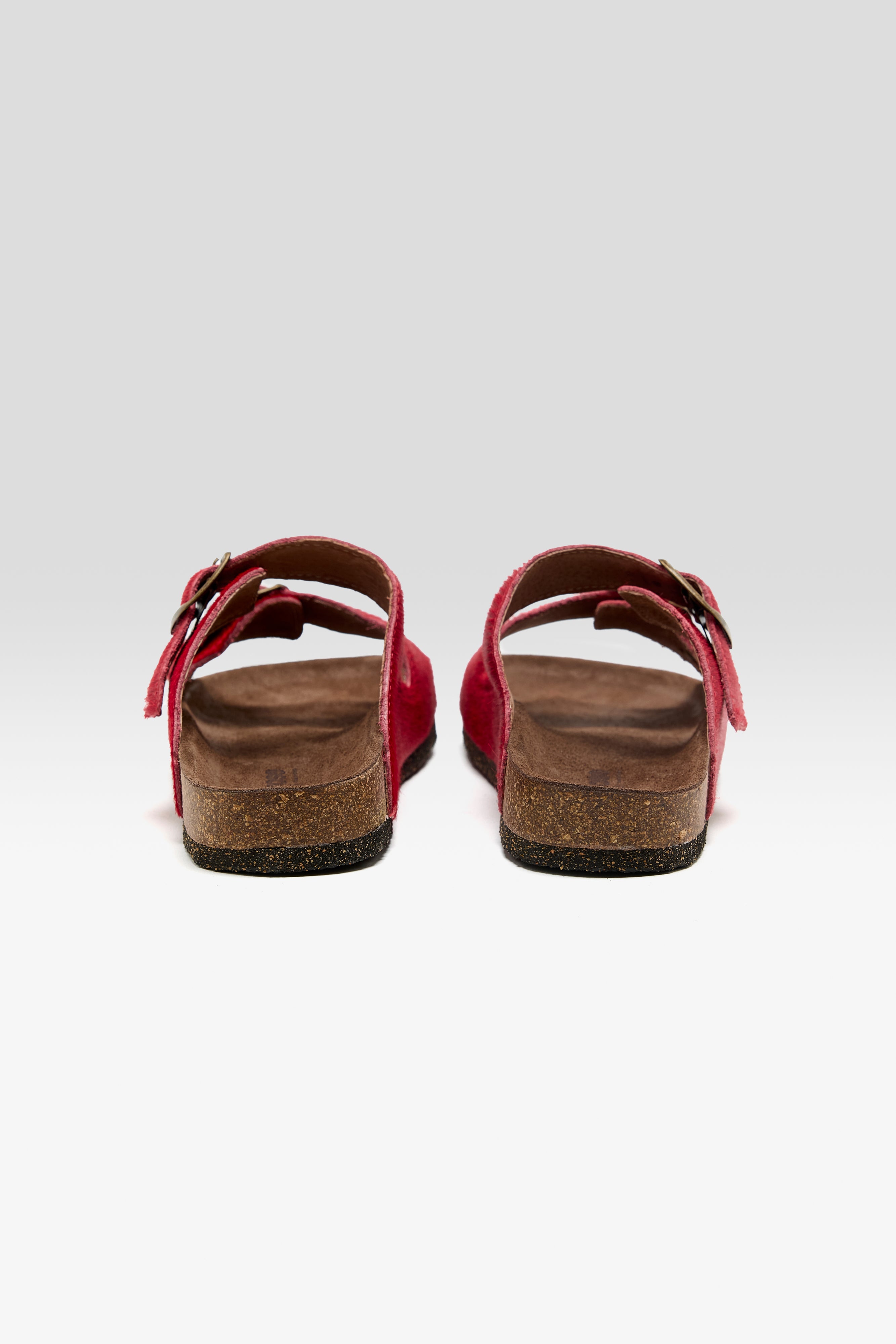 Red Ponyhair Sandals  (261 / W / RED)