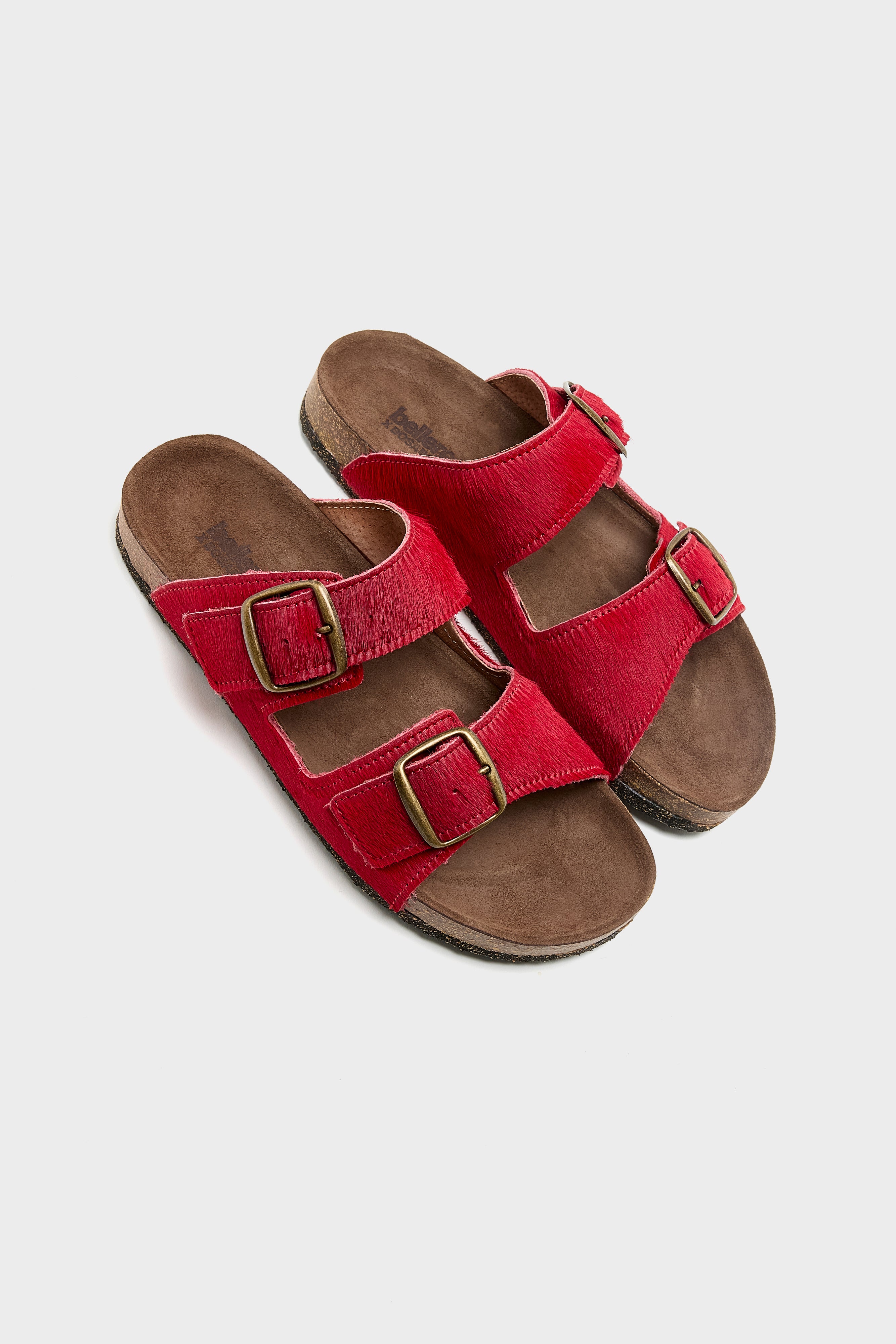 Red Ponyhair Sandals  (261 / W / RED)