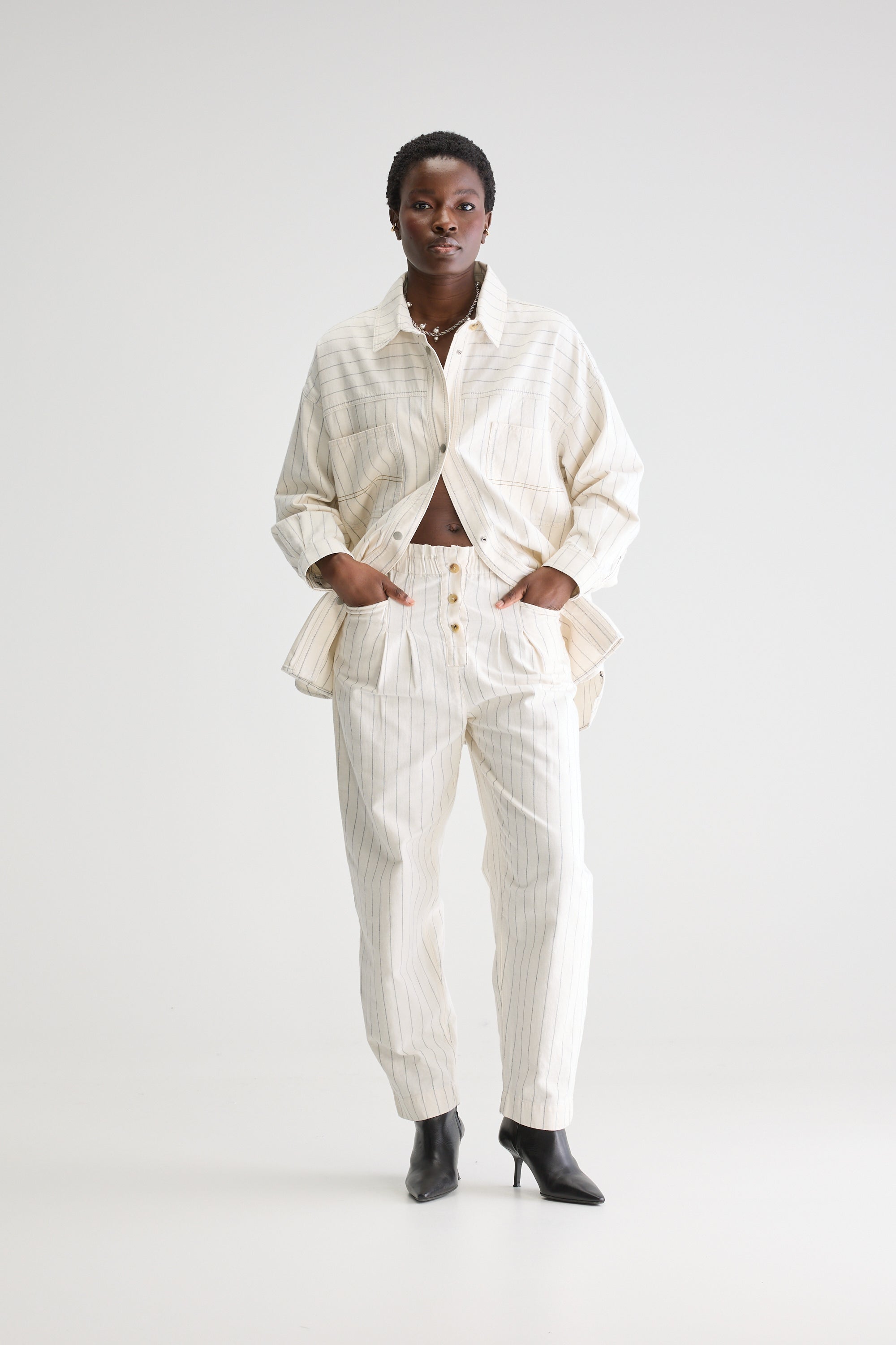 Lilo Paperbag Trousers - Blue shirt / Chalk Für Women | Bellerose