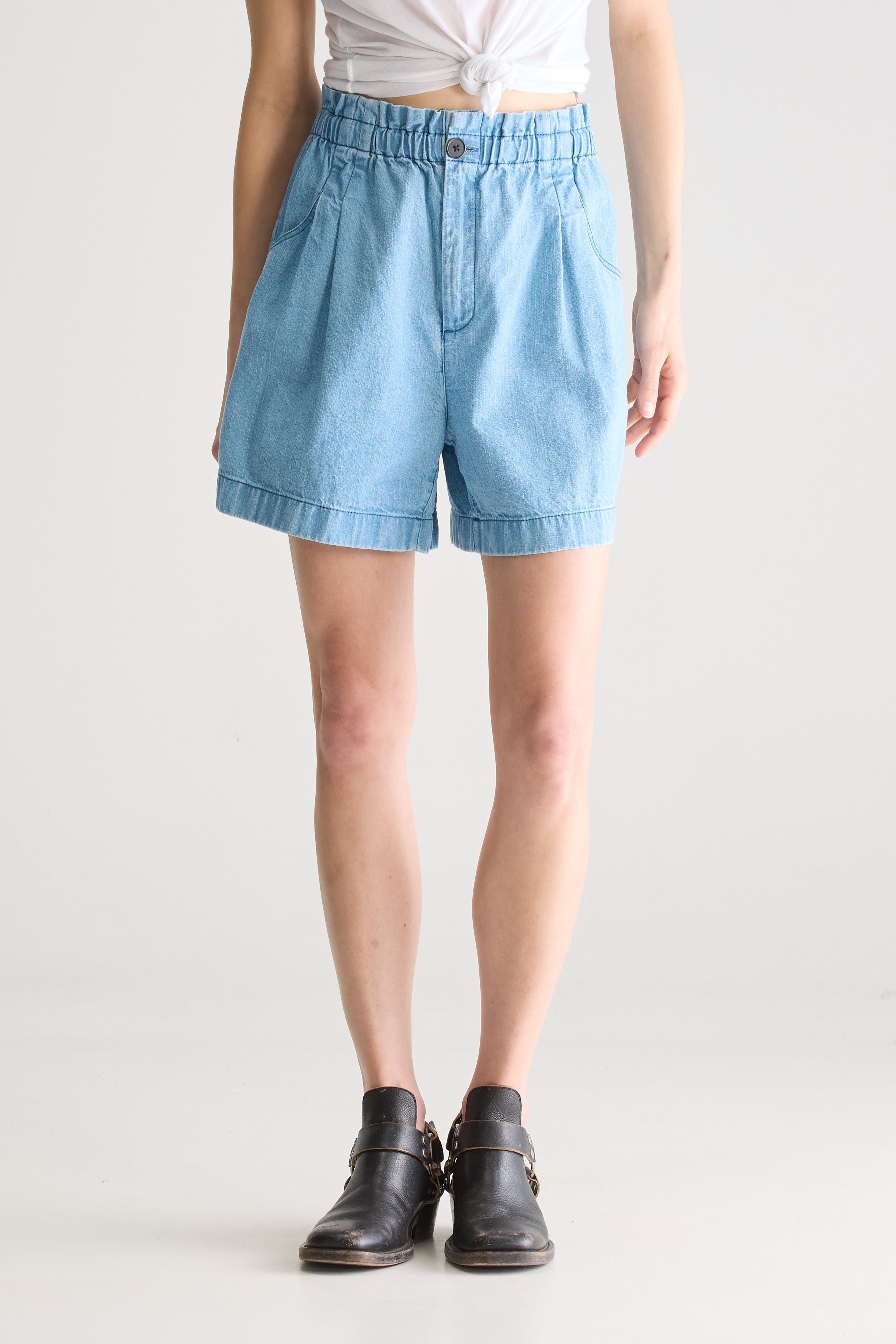 Willa Relaxed Shorts - Lt blue bleach For Women | Bellerose