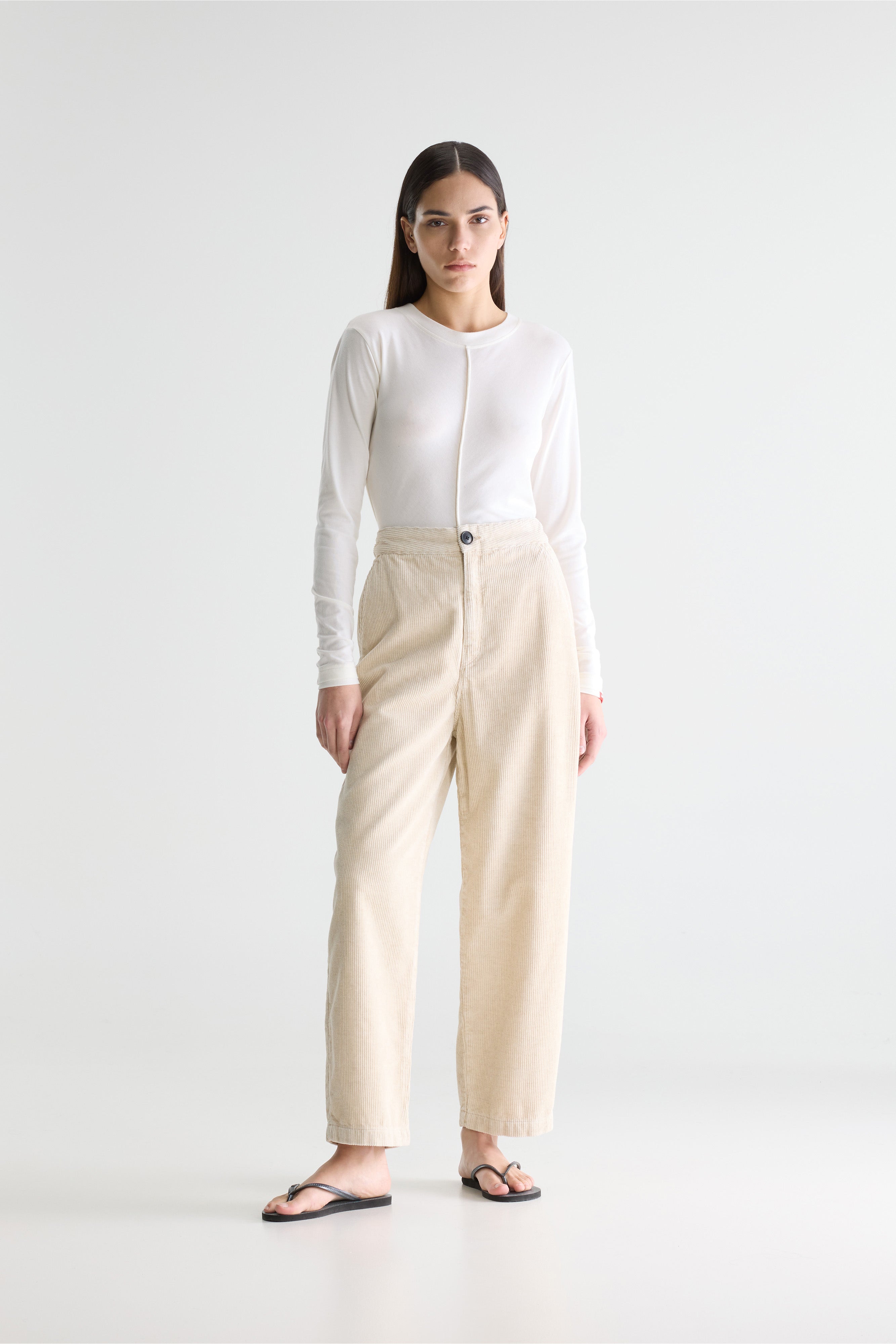 Pasop Relaxed Trousers - Calcaire For Women | Bellerose