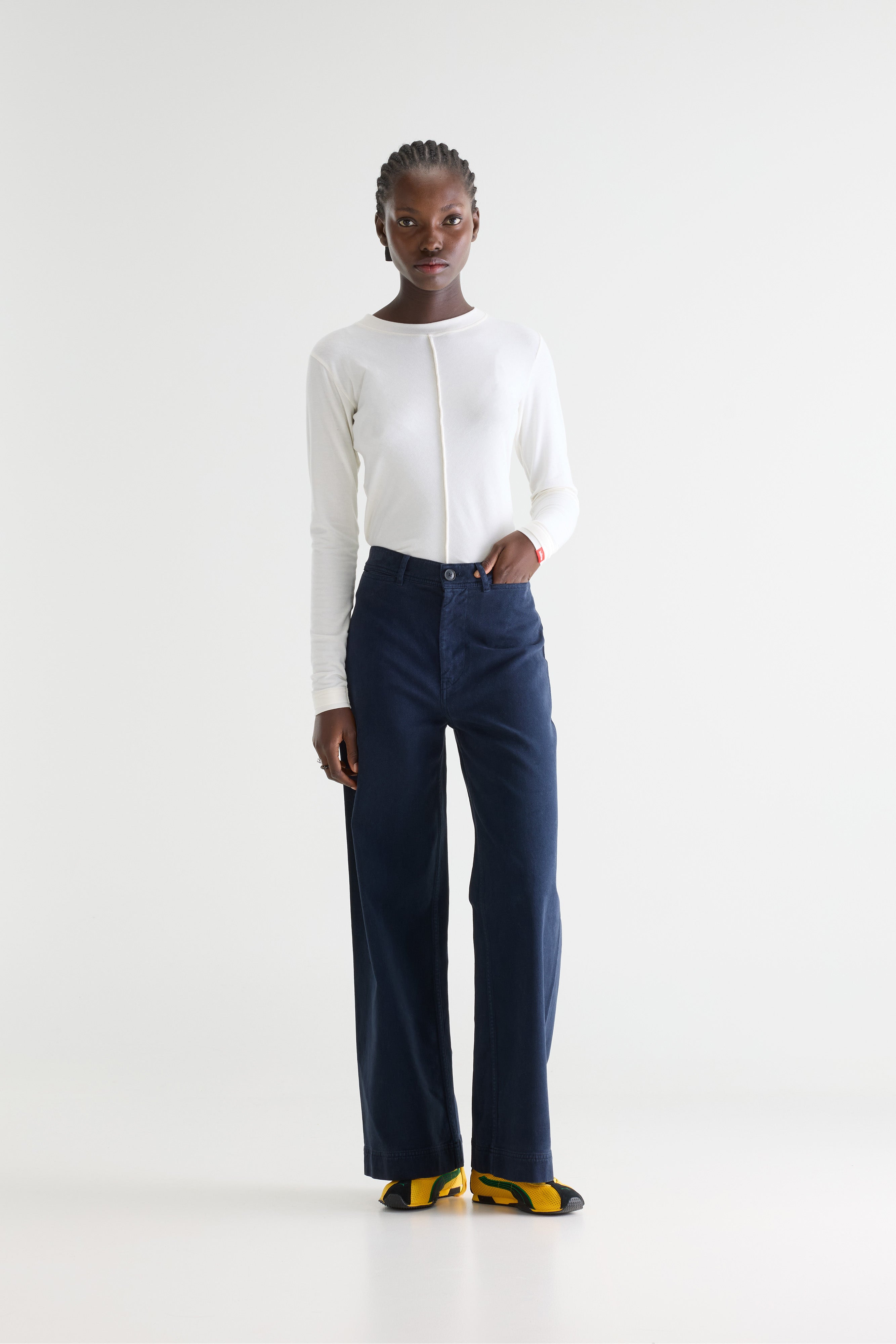 Lottie Wide Trousers - Navy For Women | Bellerose