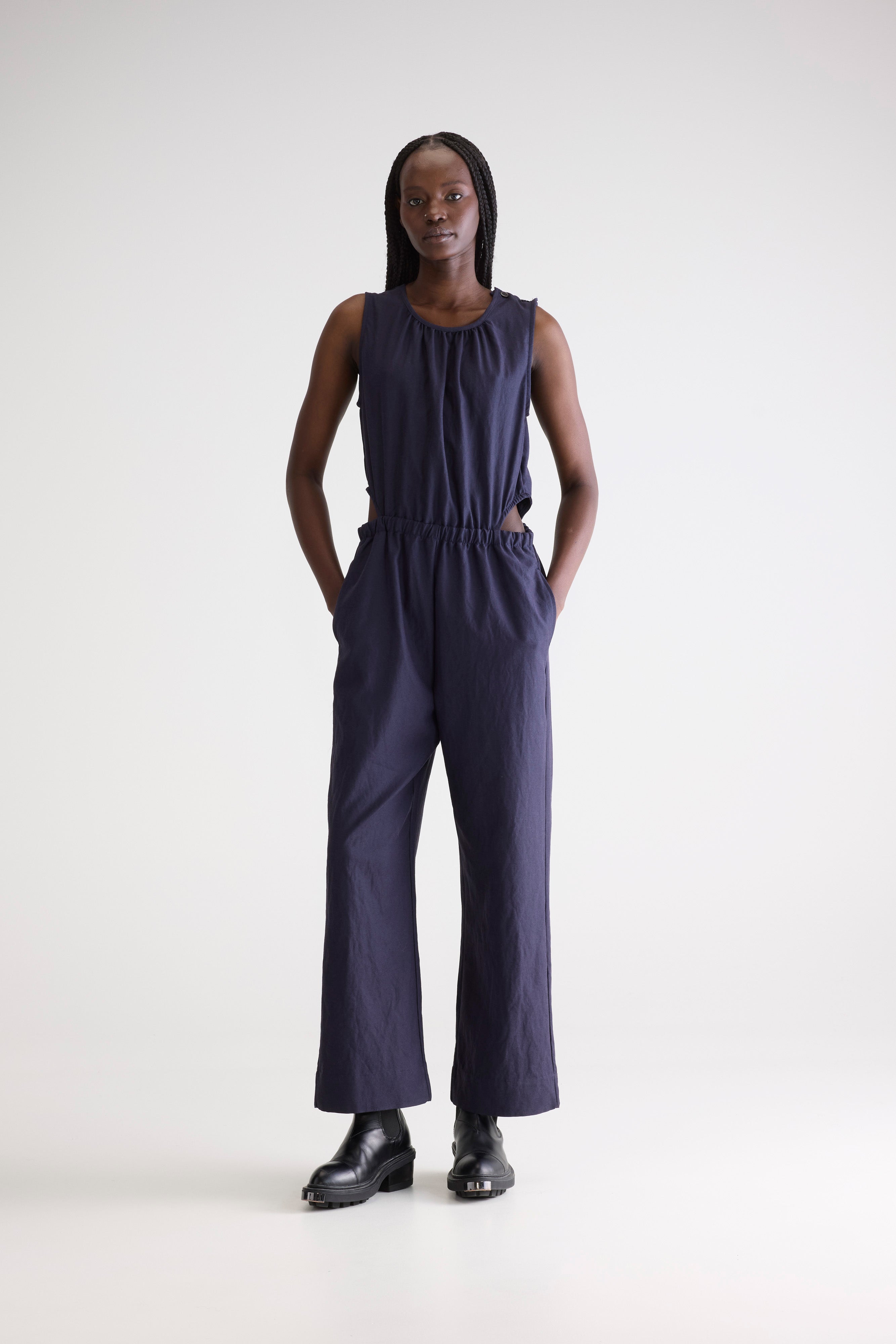 Papaye Wide Jumpsuit - Navy For Women | Bellerose