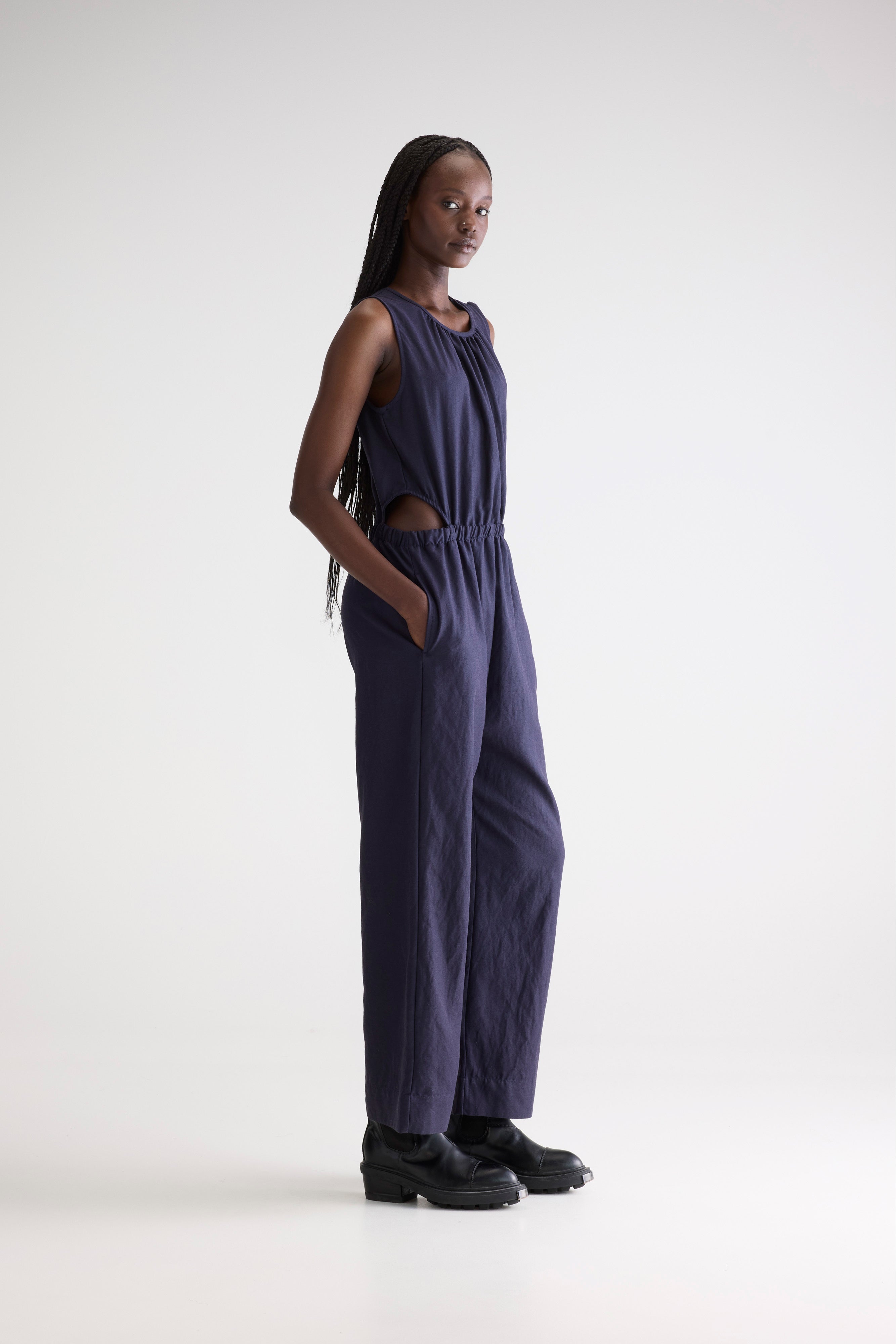 Papaye Wide Jumpsuit - Navy For Women | Bellerose