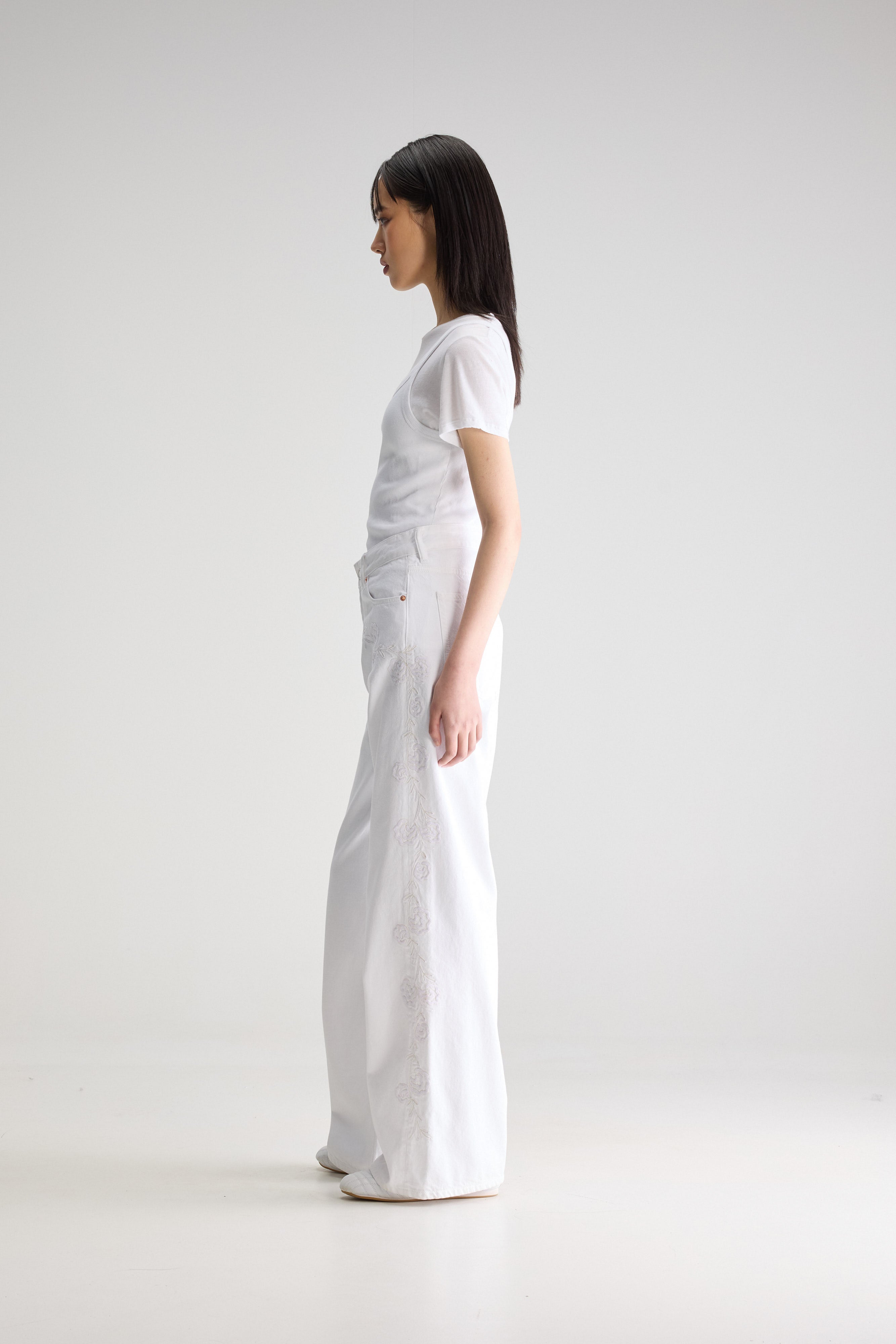 Denim N. 97 Embroidered Jeans - White For Women | Bellerose