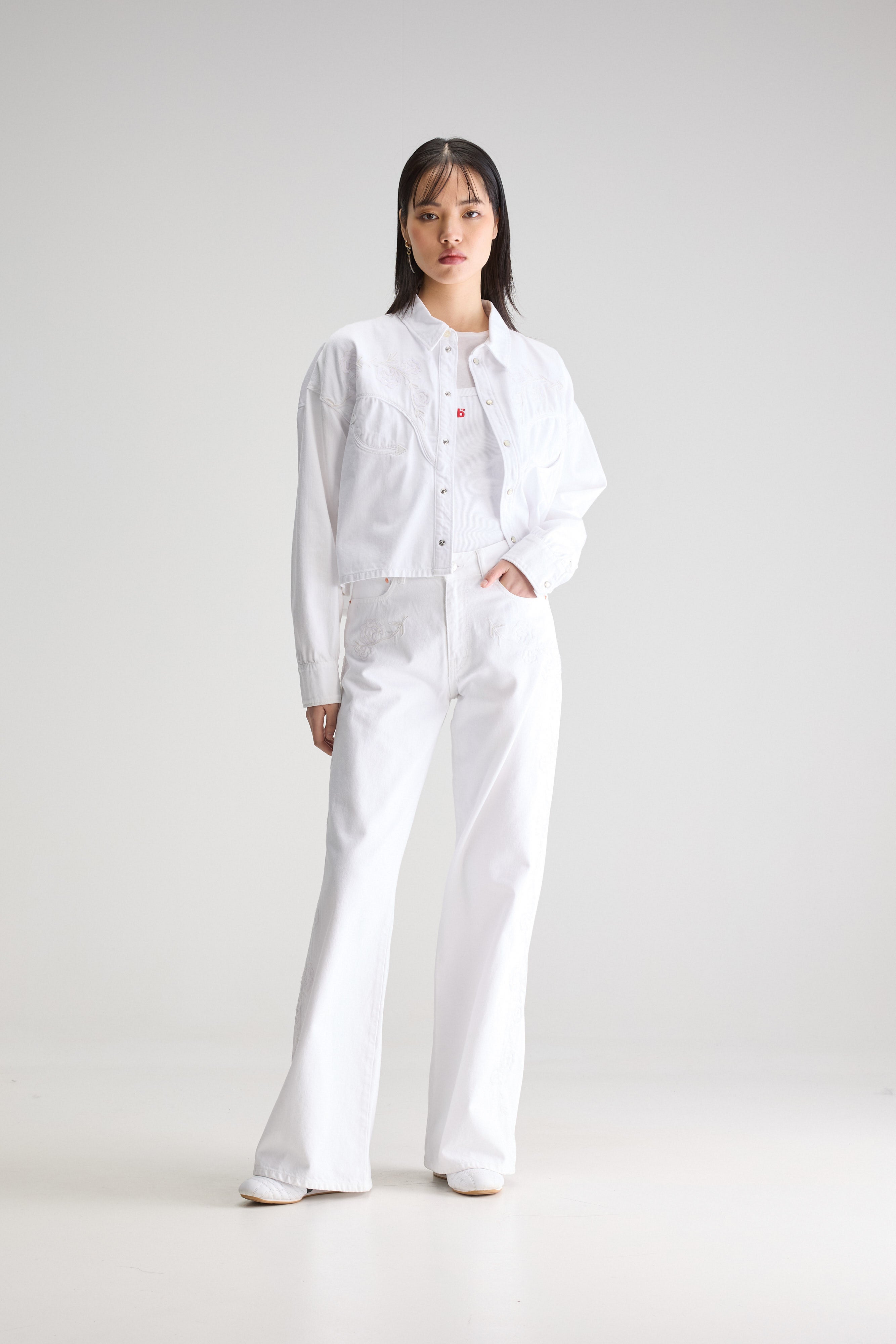 Denim N. 97 embroidered jeans (251 / W / WHITE)