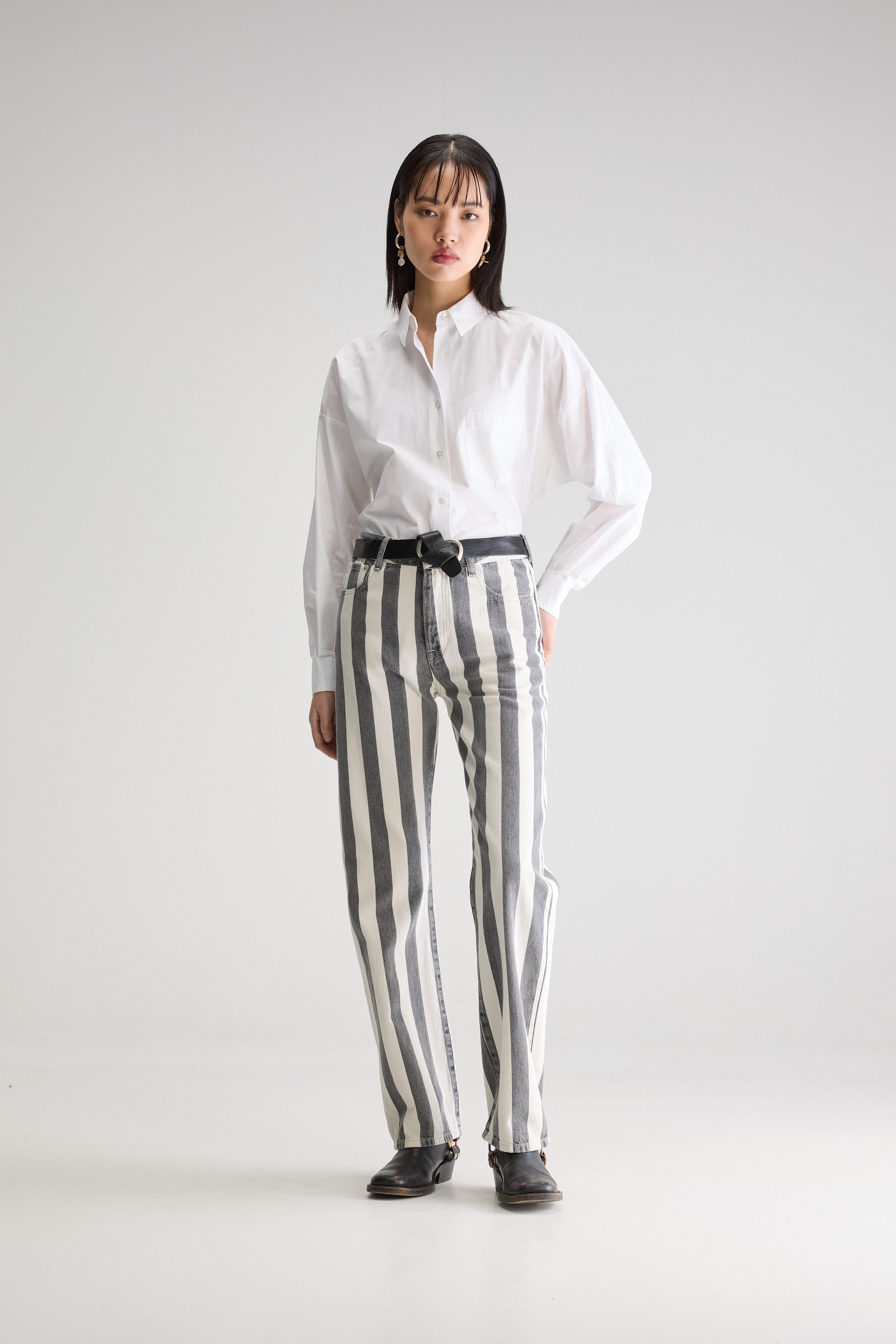 Denim N. 32 Straight Jeans - Black beauty / Calcaire For Women | Bellerose