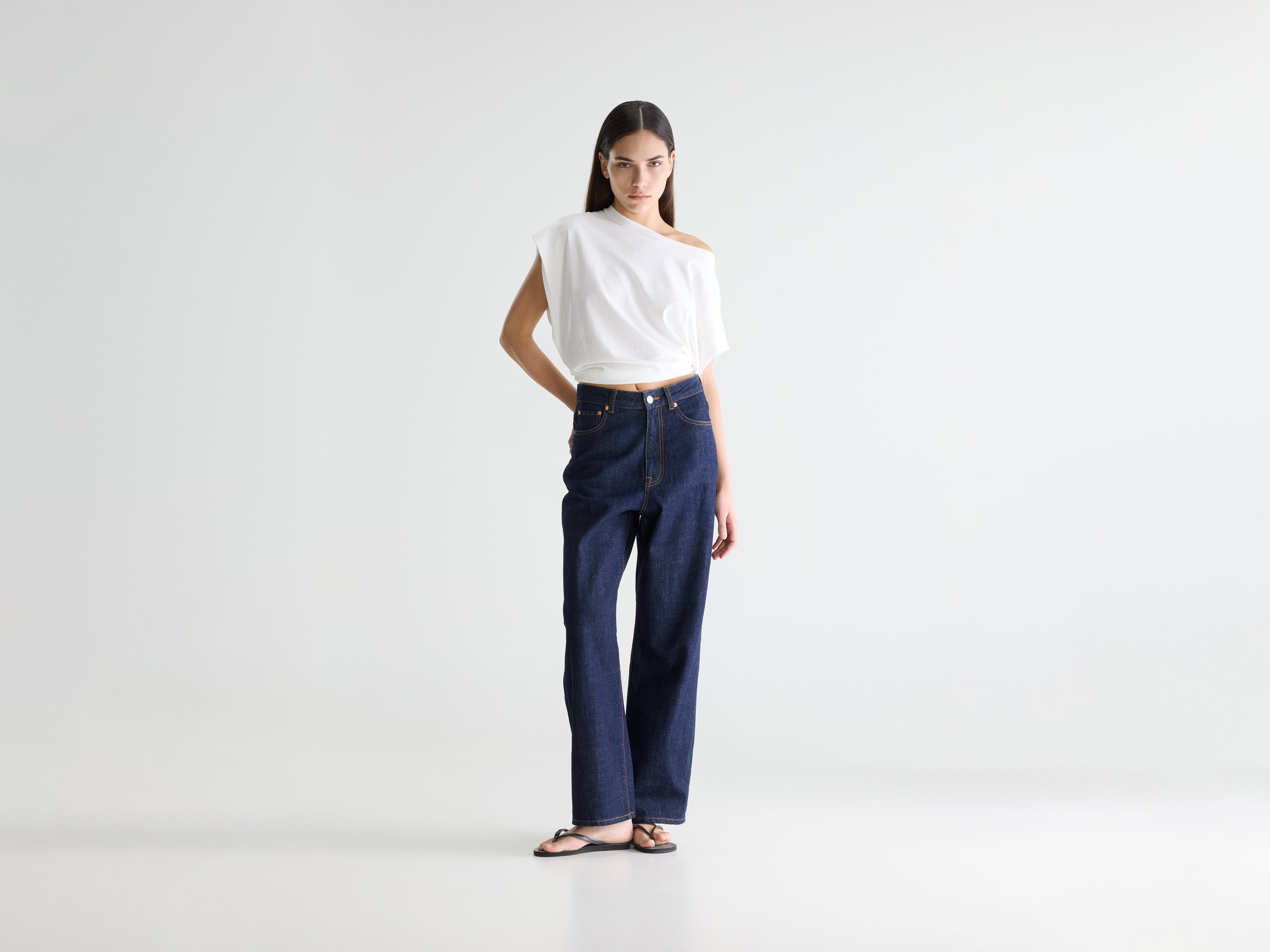 Denim N. 61 wijde jeans (252 / W / BLUE RINSE)