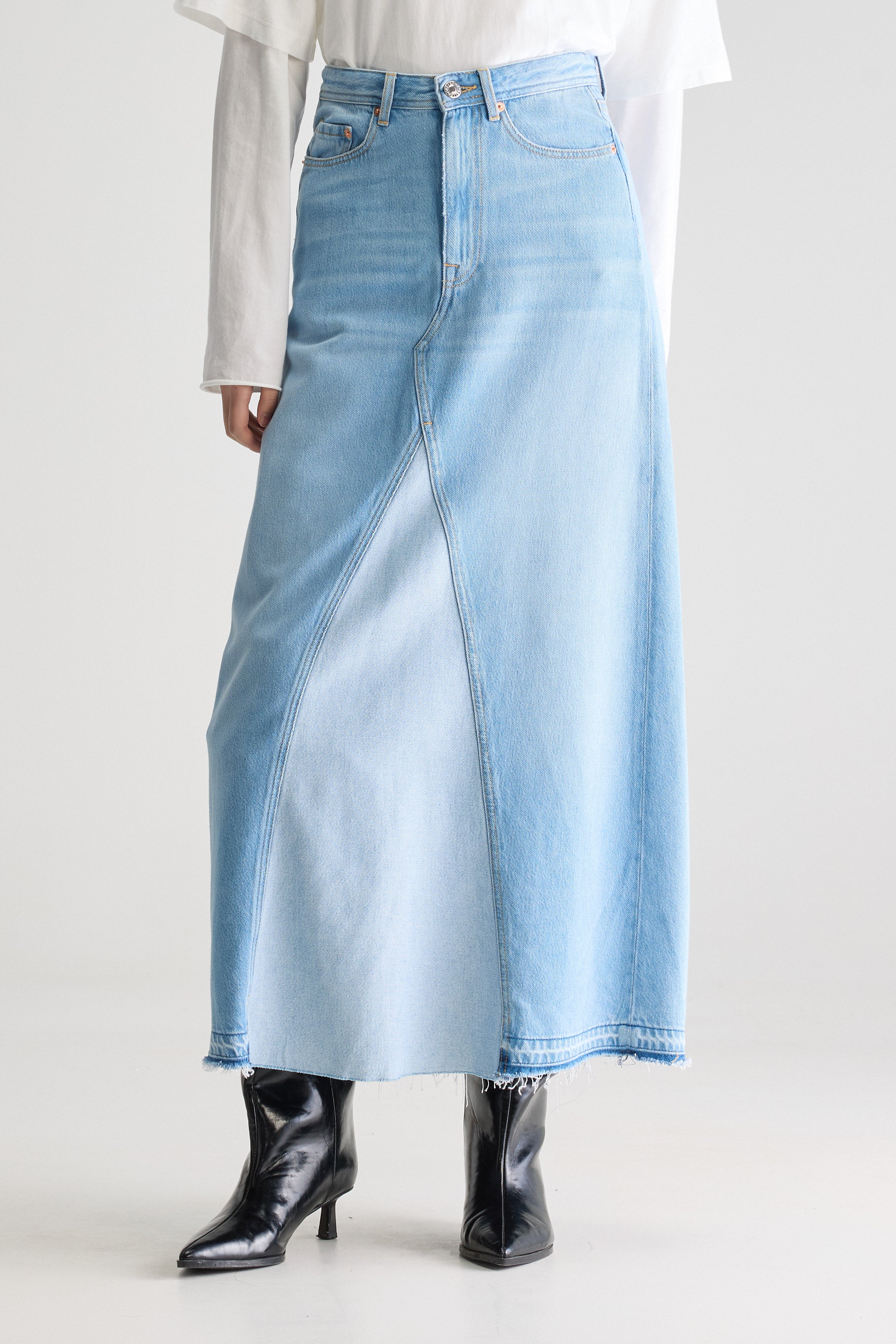 Jupe longue en denim Pria (251 / W / VINTAGE LT BLUE)