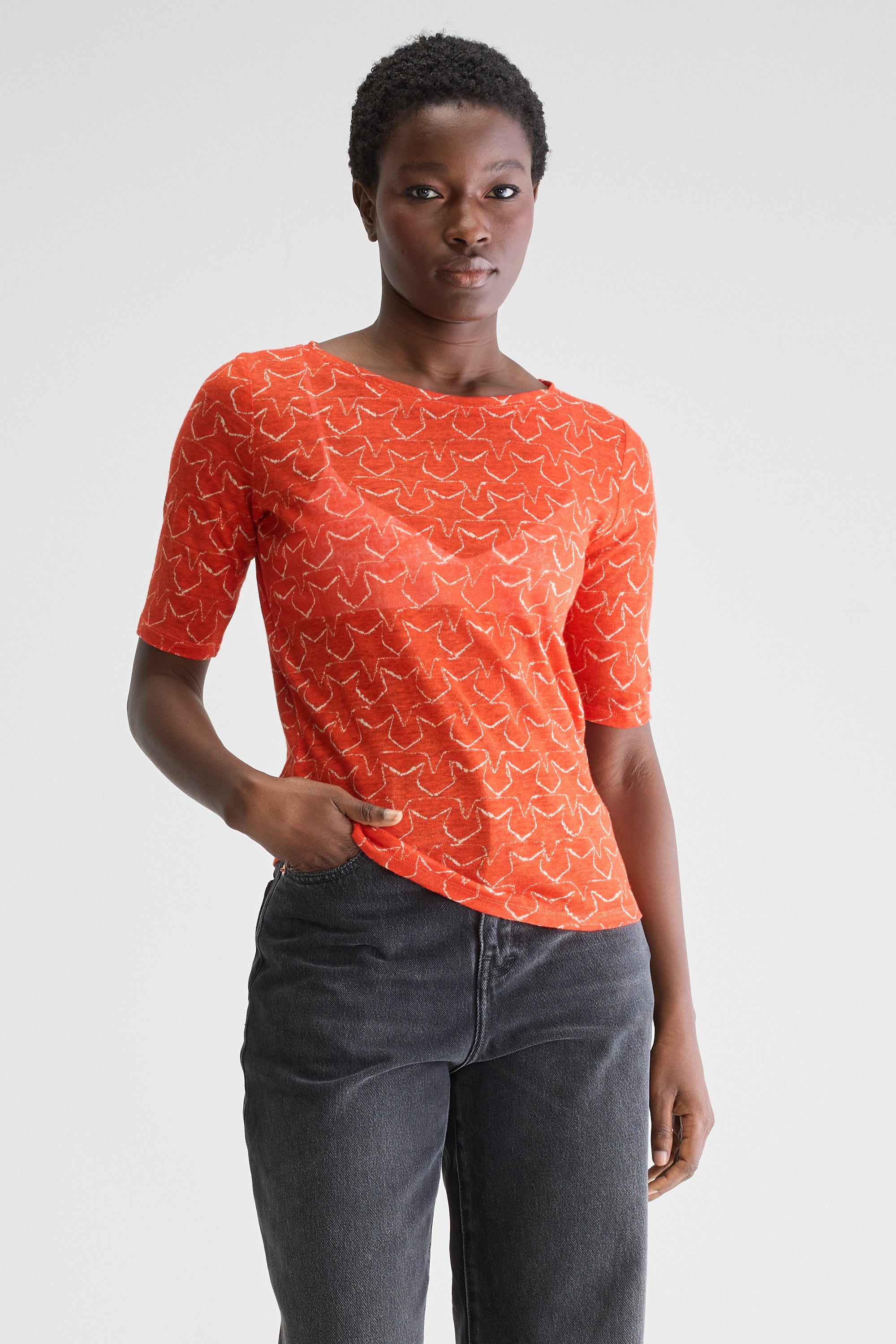 Seas Slim Fit T-shirt - Amore / Antique white Voor Dames | Bellerose