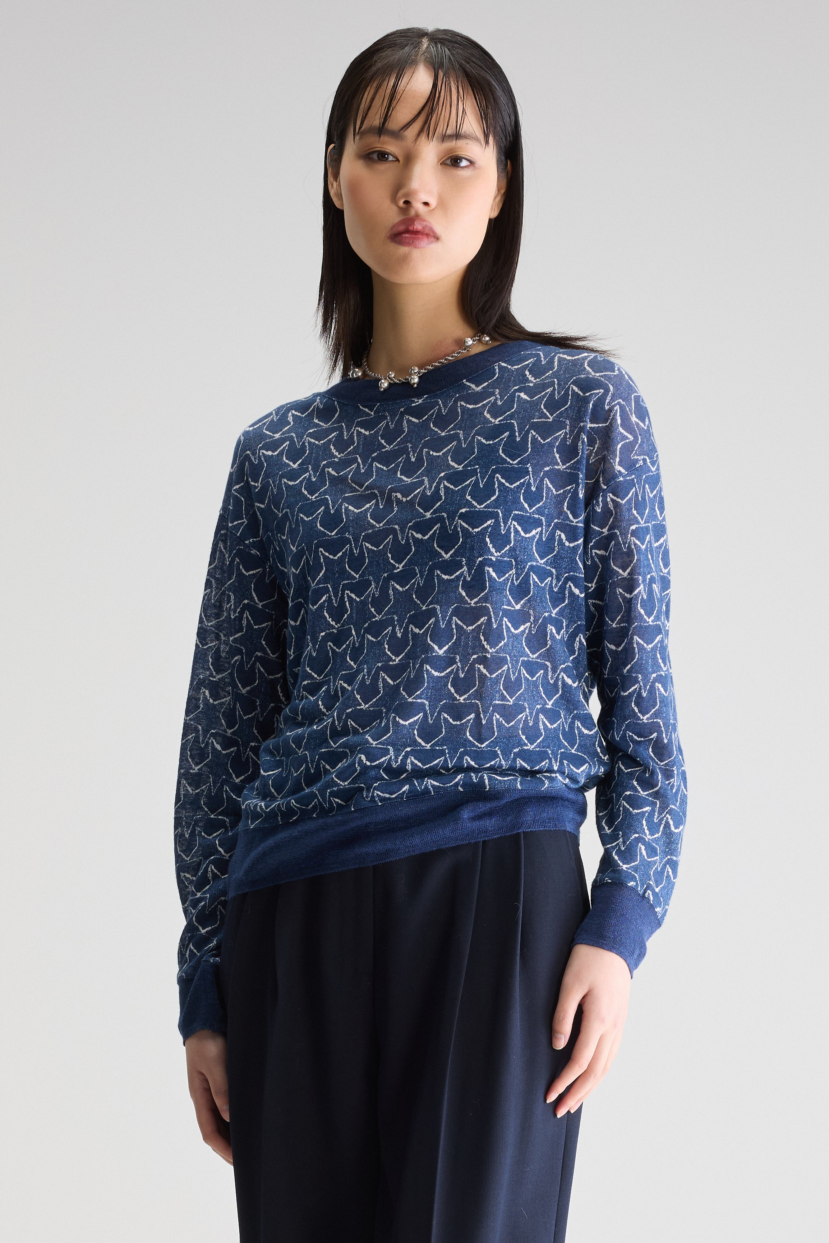Senia Relaxed T-shirt - Antique white / Blue jeans For Women | Bellerose