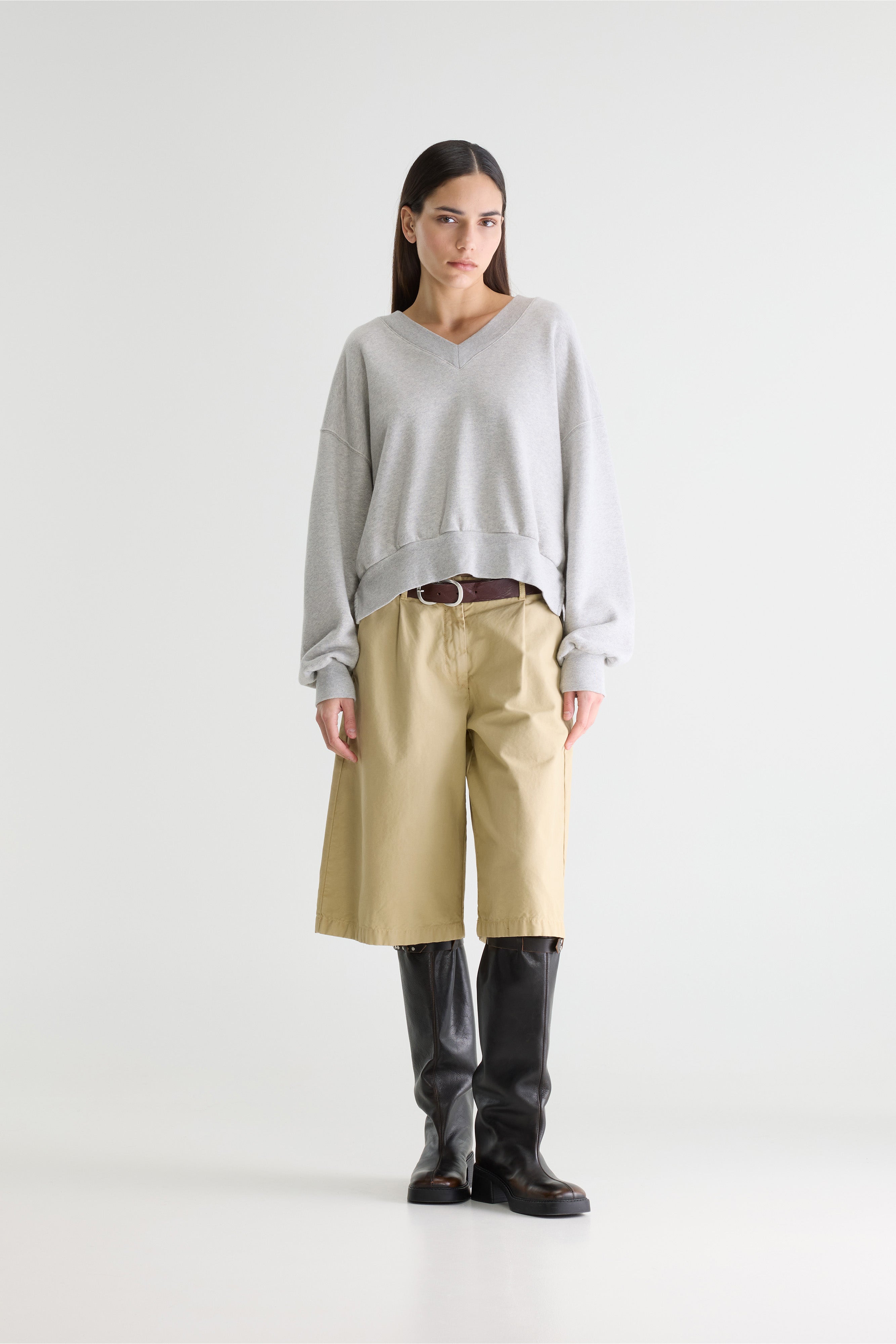 Varola V-neck Sweatshirt - H. grey For Women | Bellerose