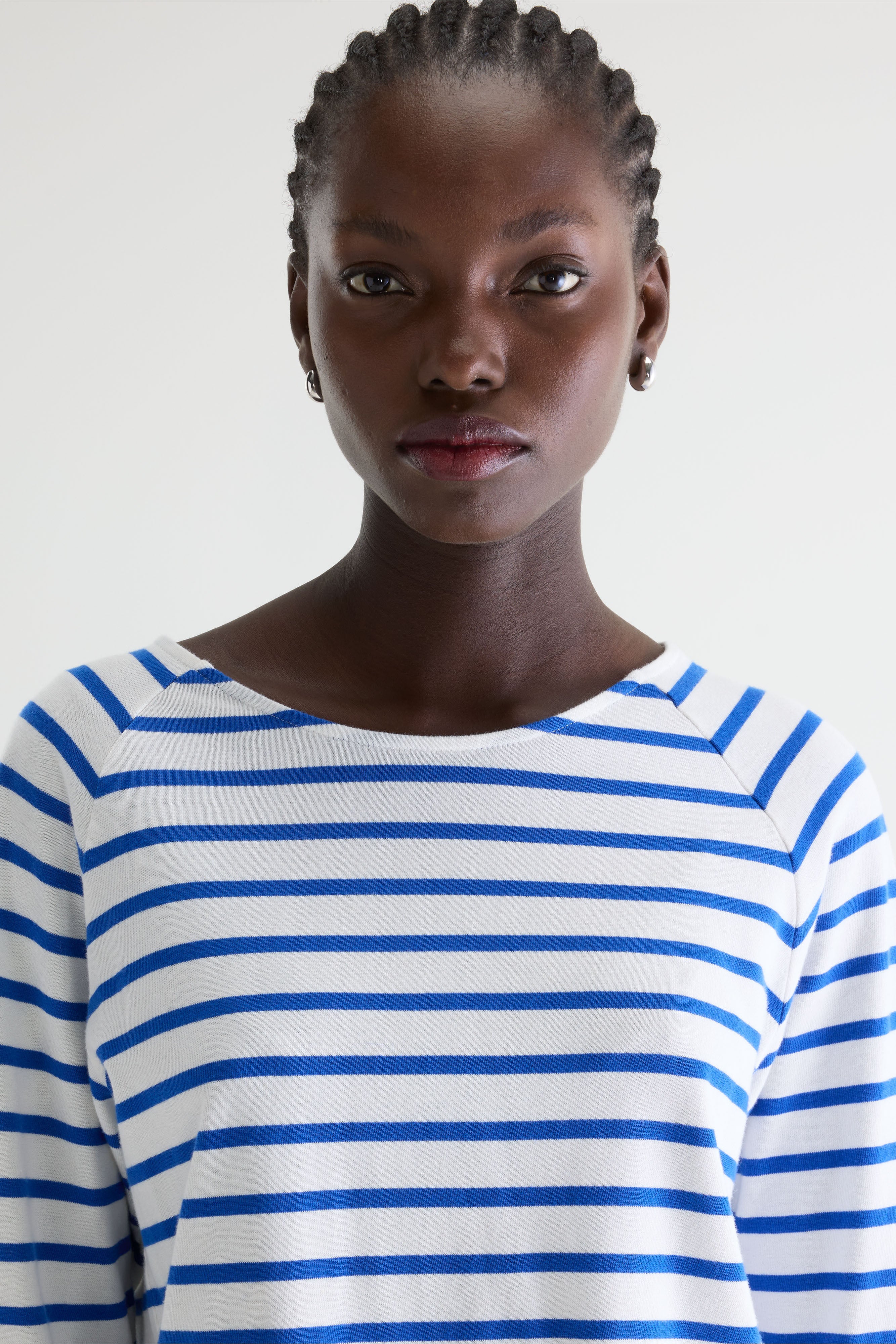 Maow Crew-neck T-shirt - Adriatic / Vintage white For Women | Bellerose