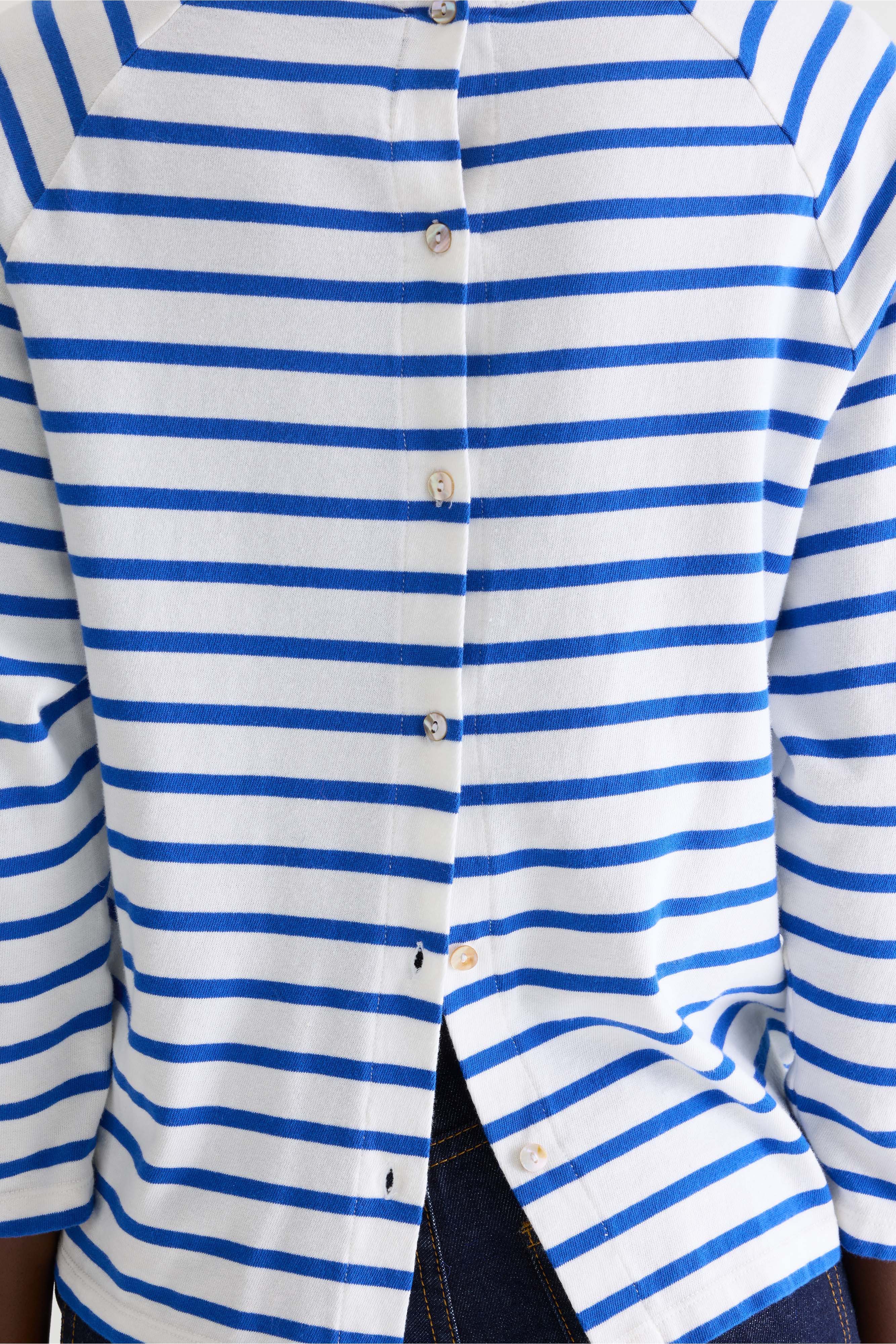 Maow crew-neck t-shirt (242 / W / STRIPE C)