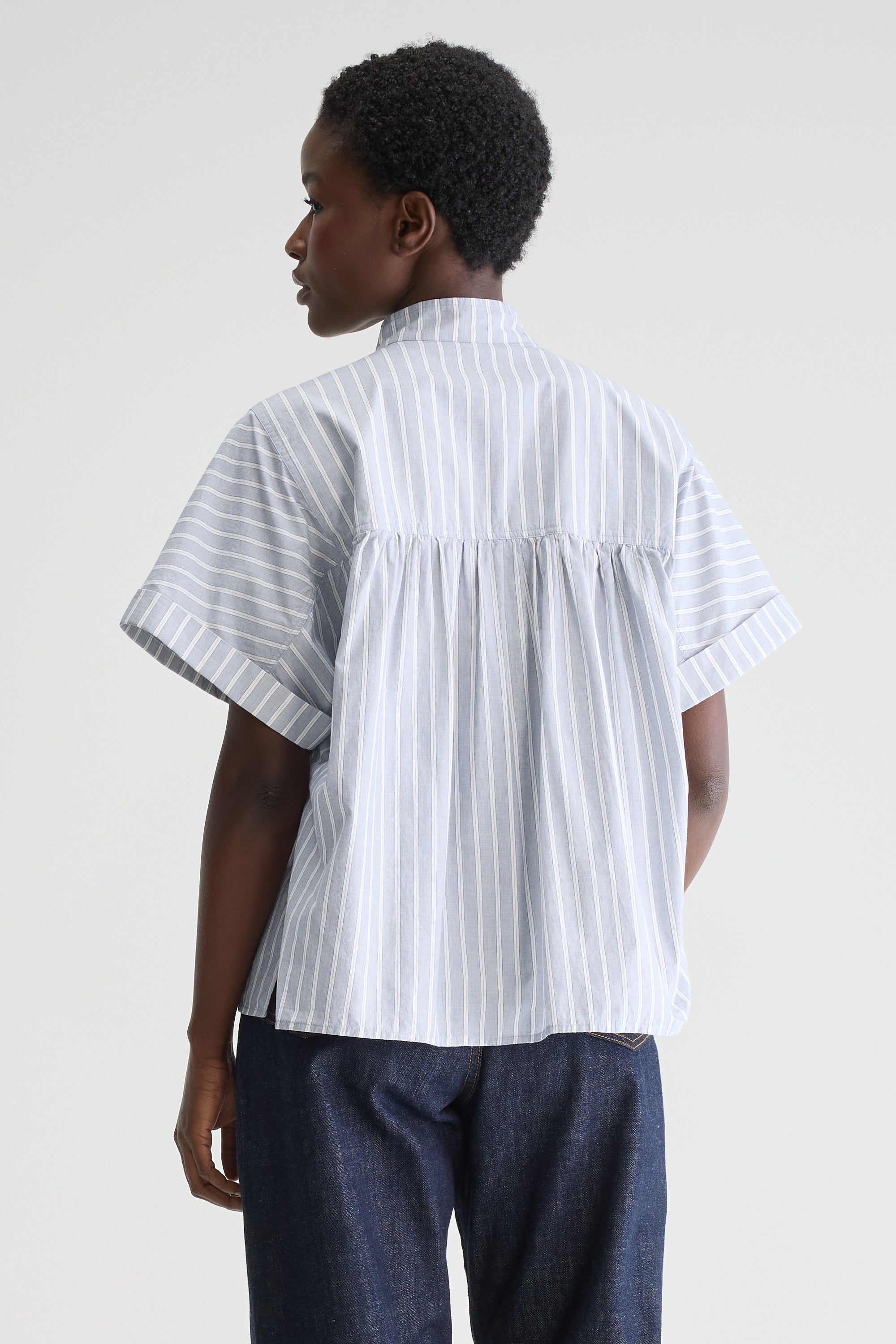 Pear Short-sleeve Blouse - Beton / Off white For Women | Bellerose