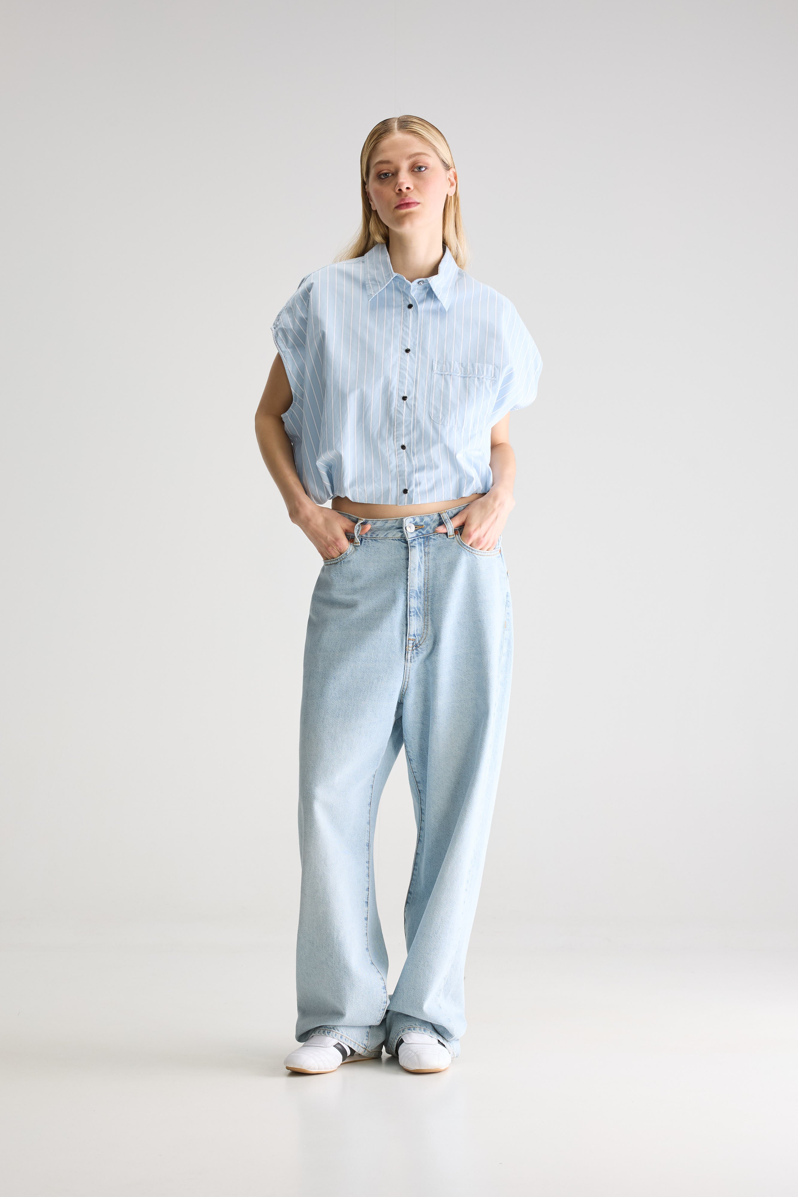 Chemise cropped Greg (251 / W / STRIPE R)