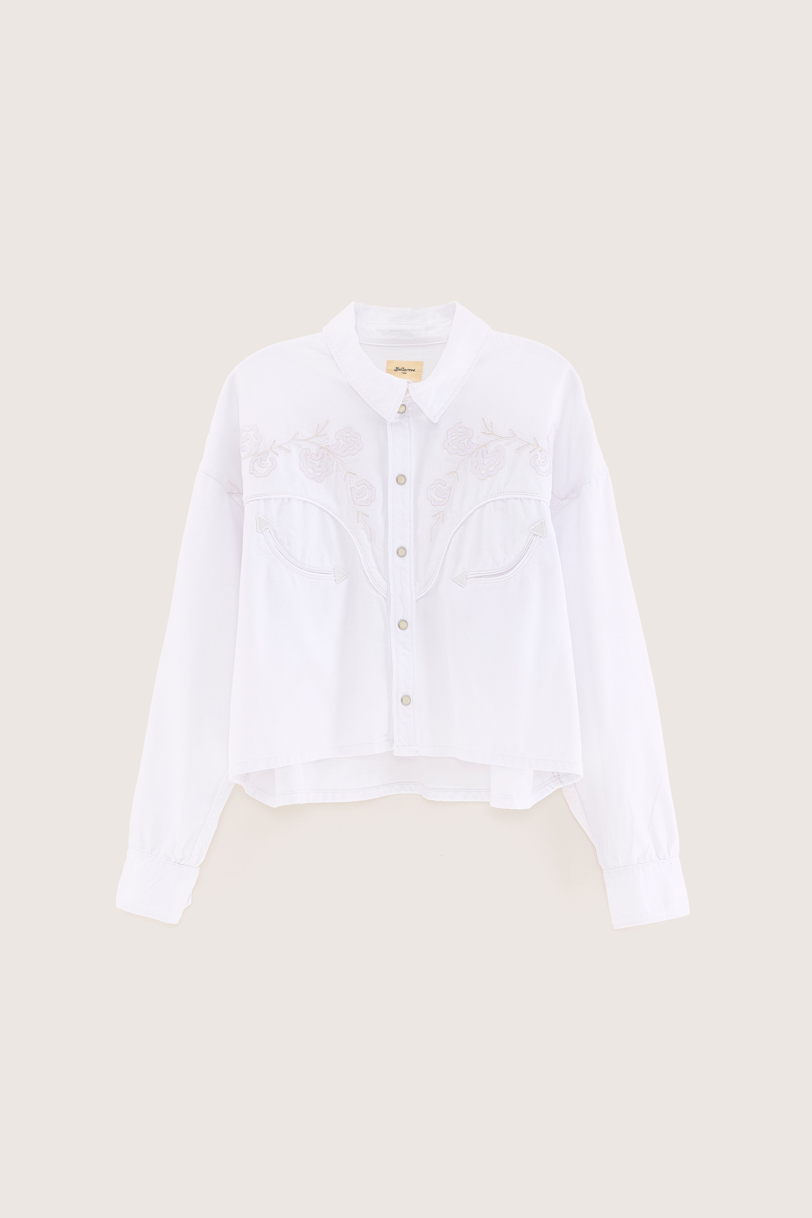 Polaris cropped denim shirt (251 / W / WHITE)