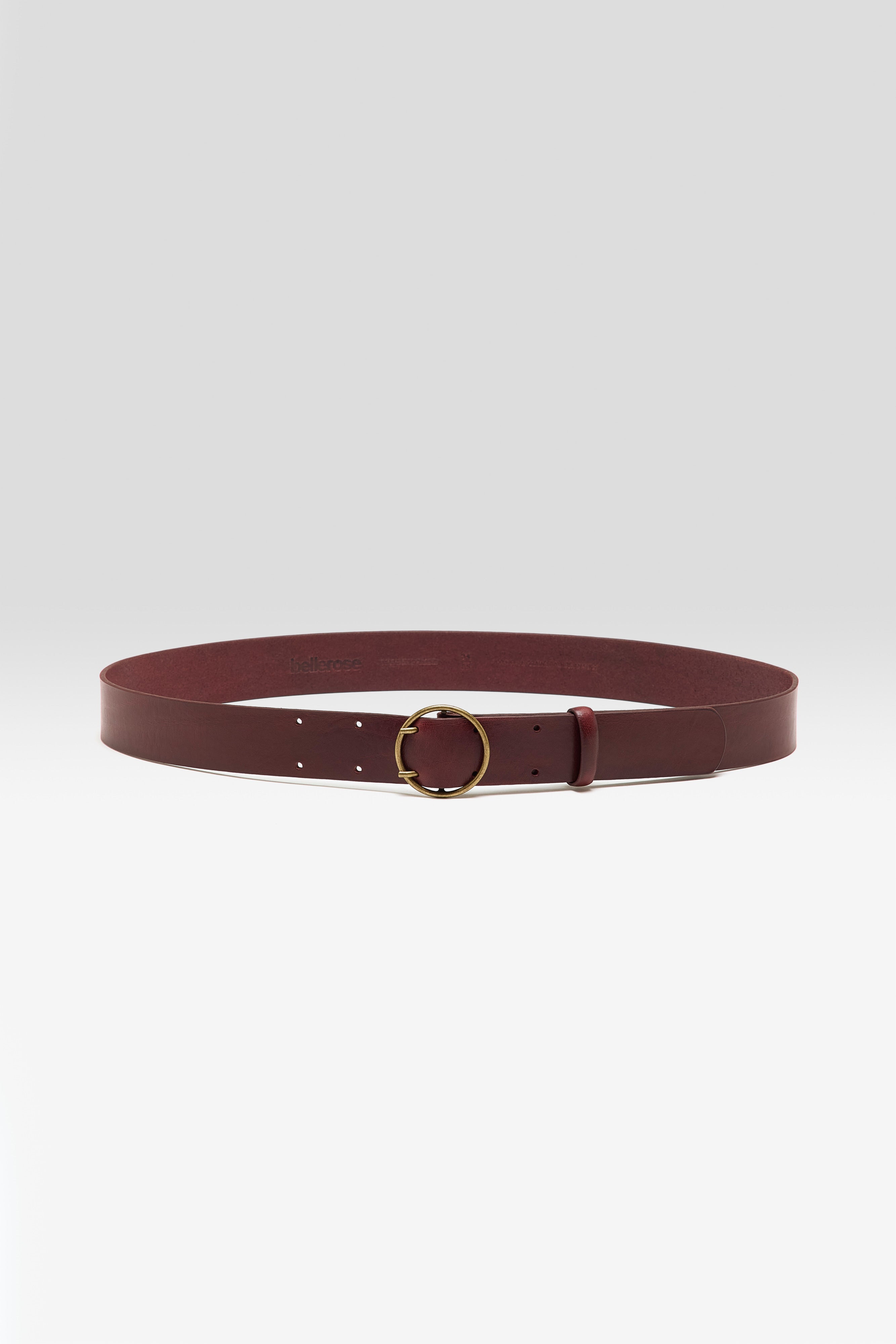Selya Leather Belt - Bordeaux For Women | Bellerose